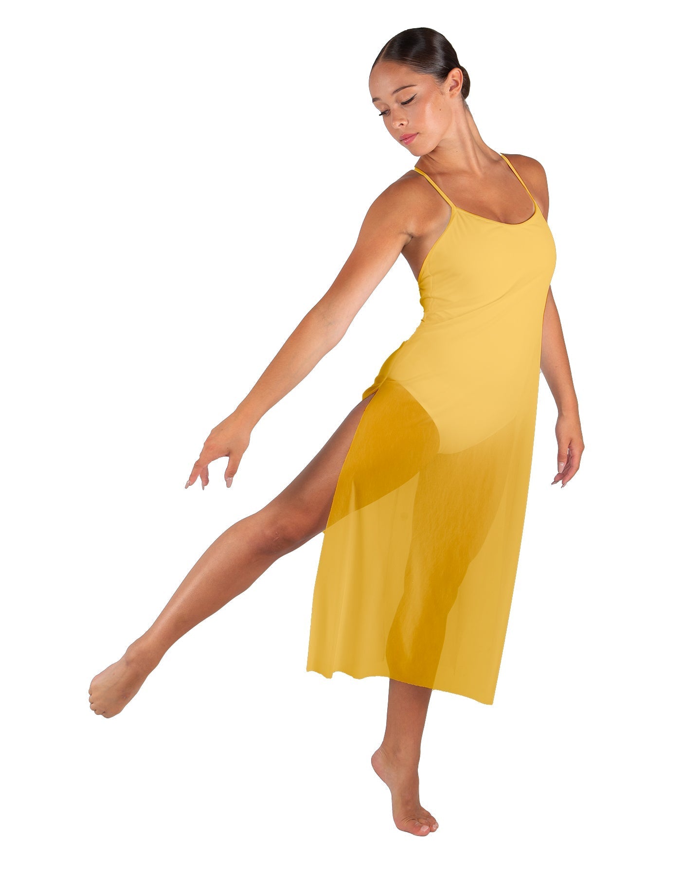 Solid Chiffon Long Panel Dress