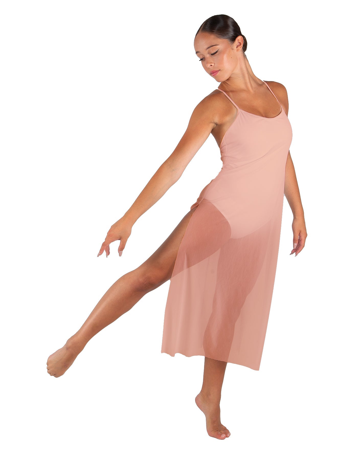 Solid Chiffon Long Panel Dress