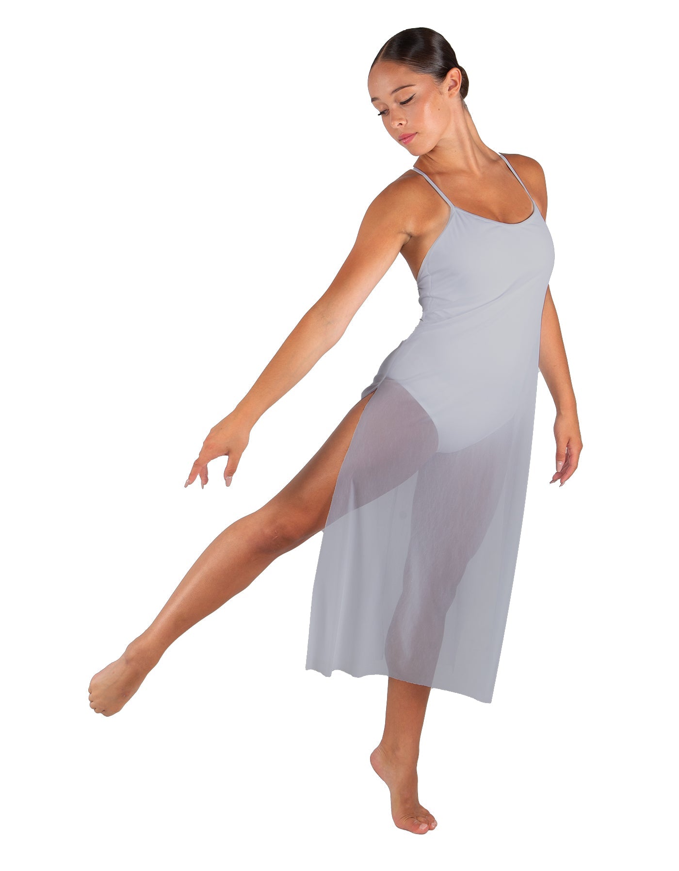 Solid Chiffon Long Panel Dress