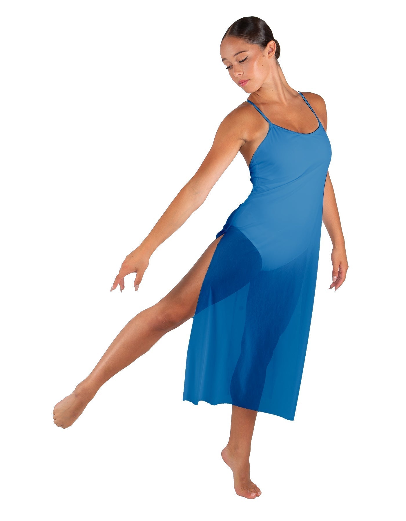 Solid Chiffon Long Panel Dress