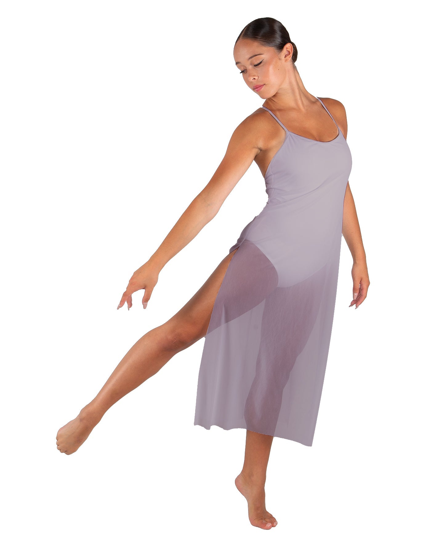 Solid Chiffon Long Panel Dress