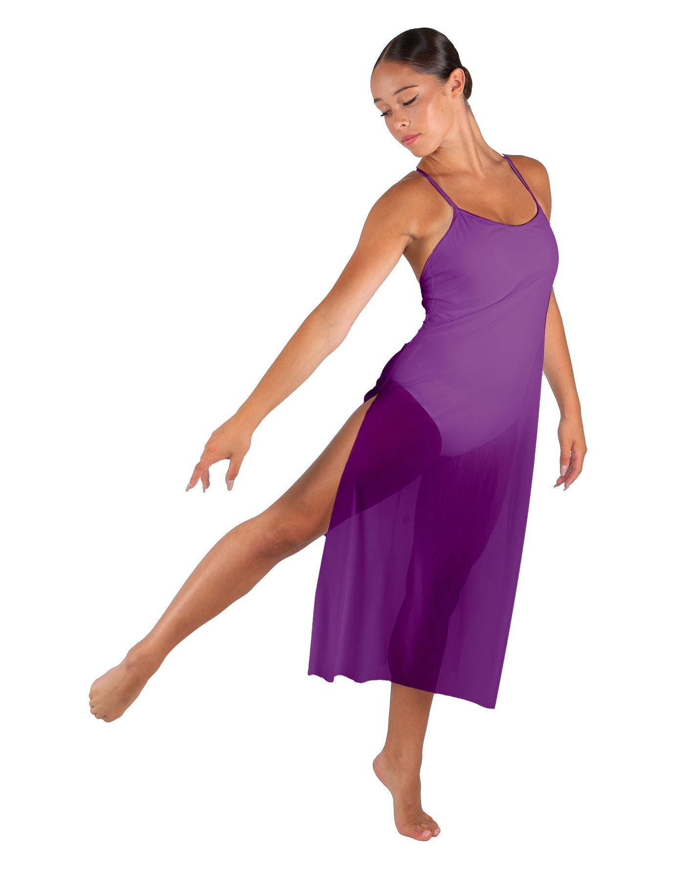 Solid Chiffon Long Panel Dress