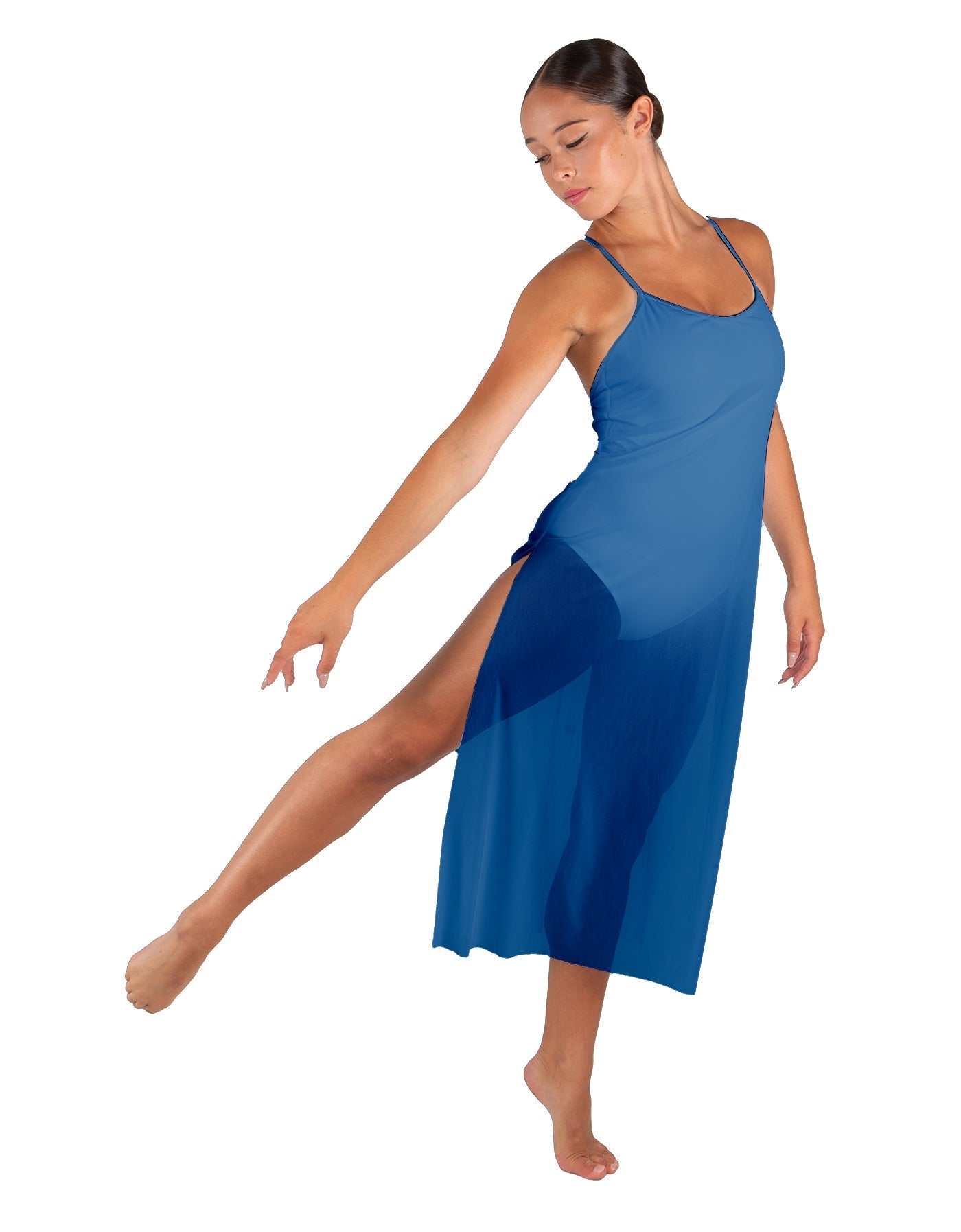 Solid Chiffon Long Panel Dress