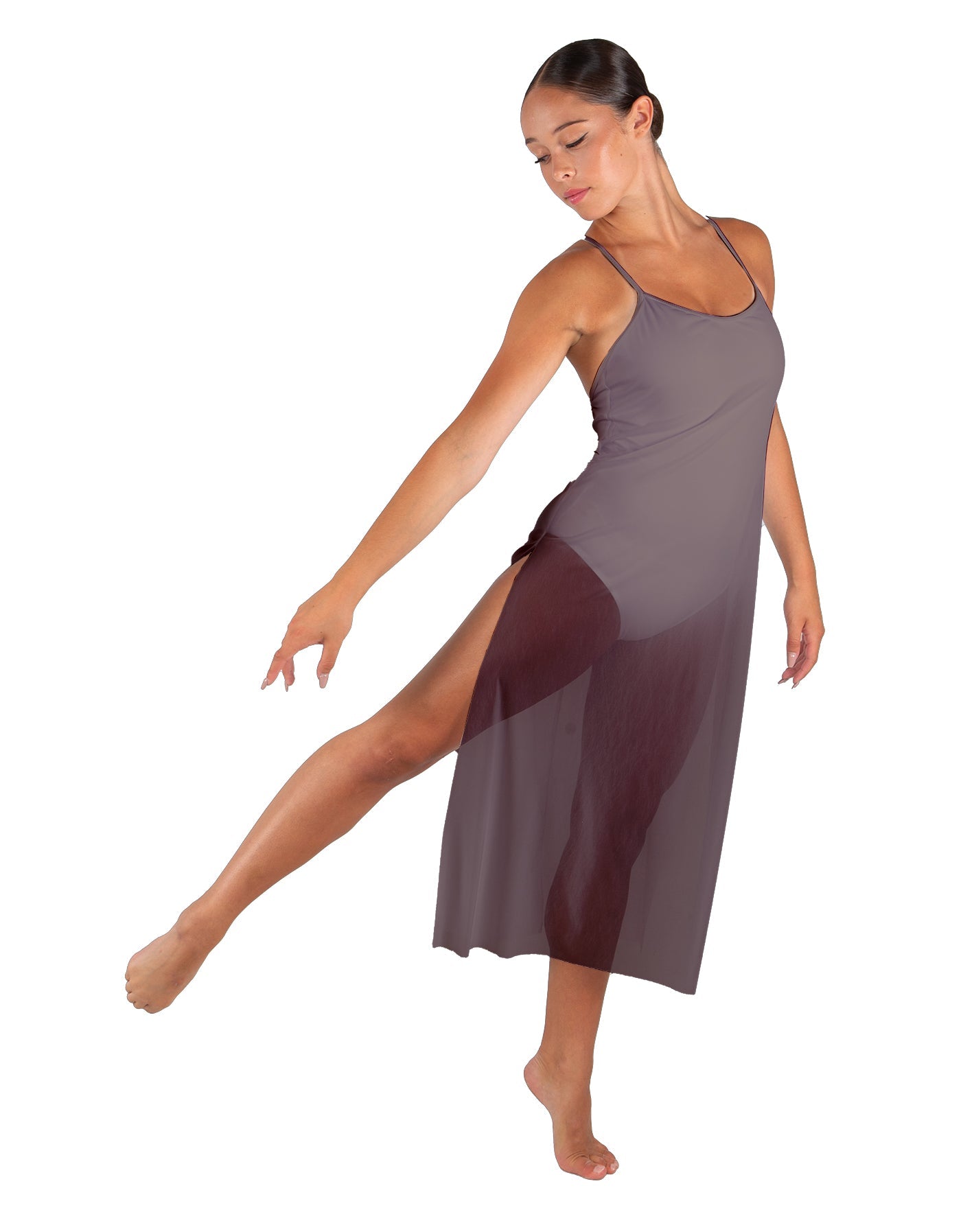 Solid Chiffon Long Panel Dress
