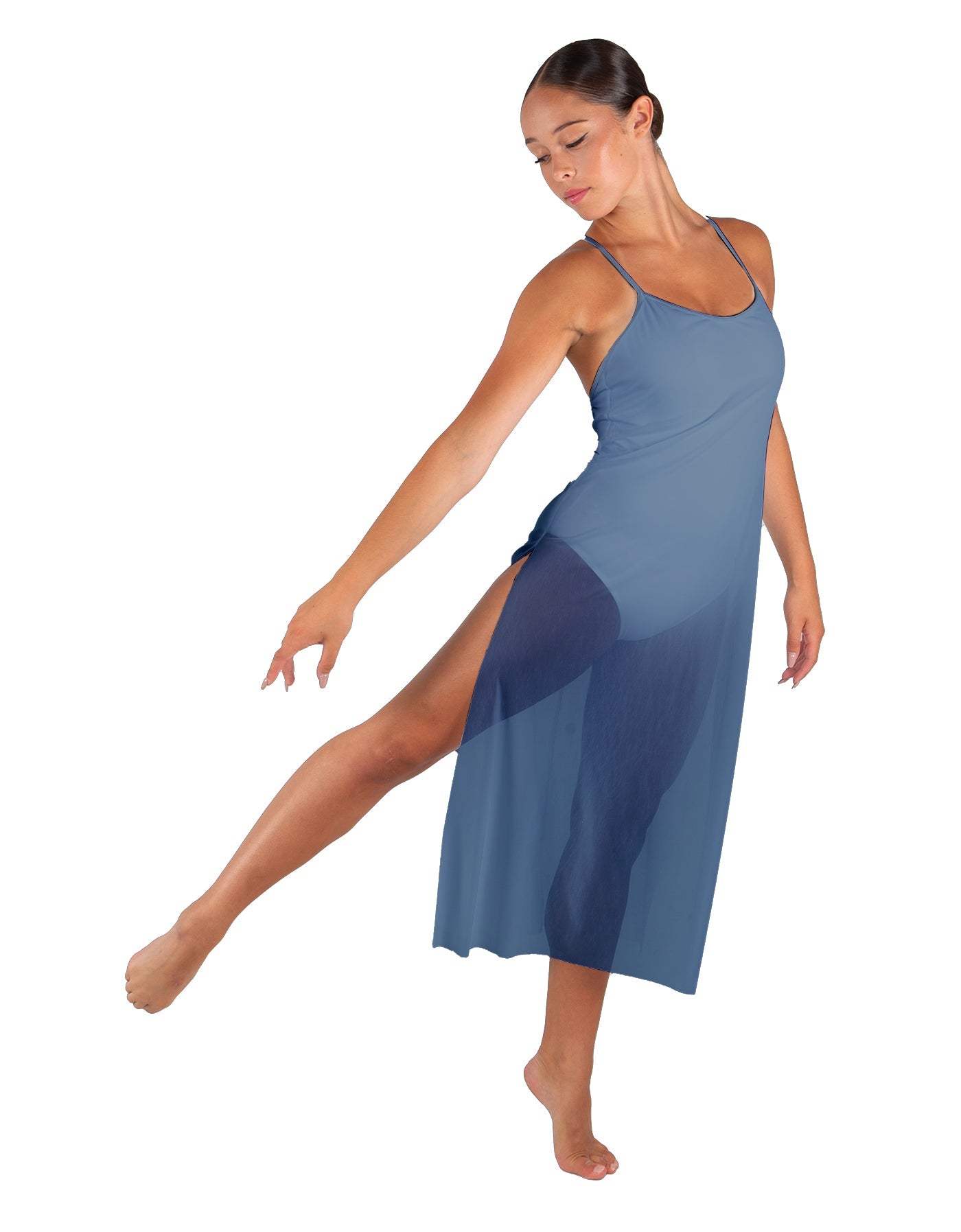 Solid Chiffon Long Panel Dress