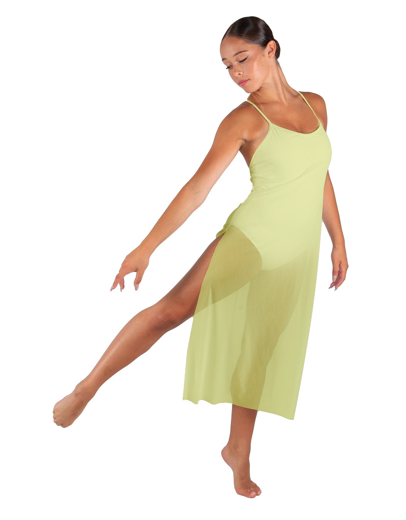 Solid Chiffon Long Panel Dress