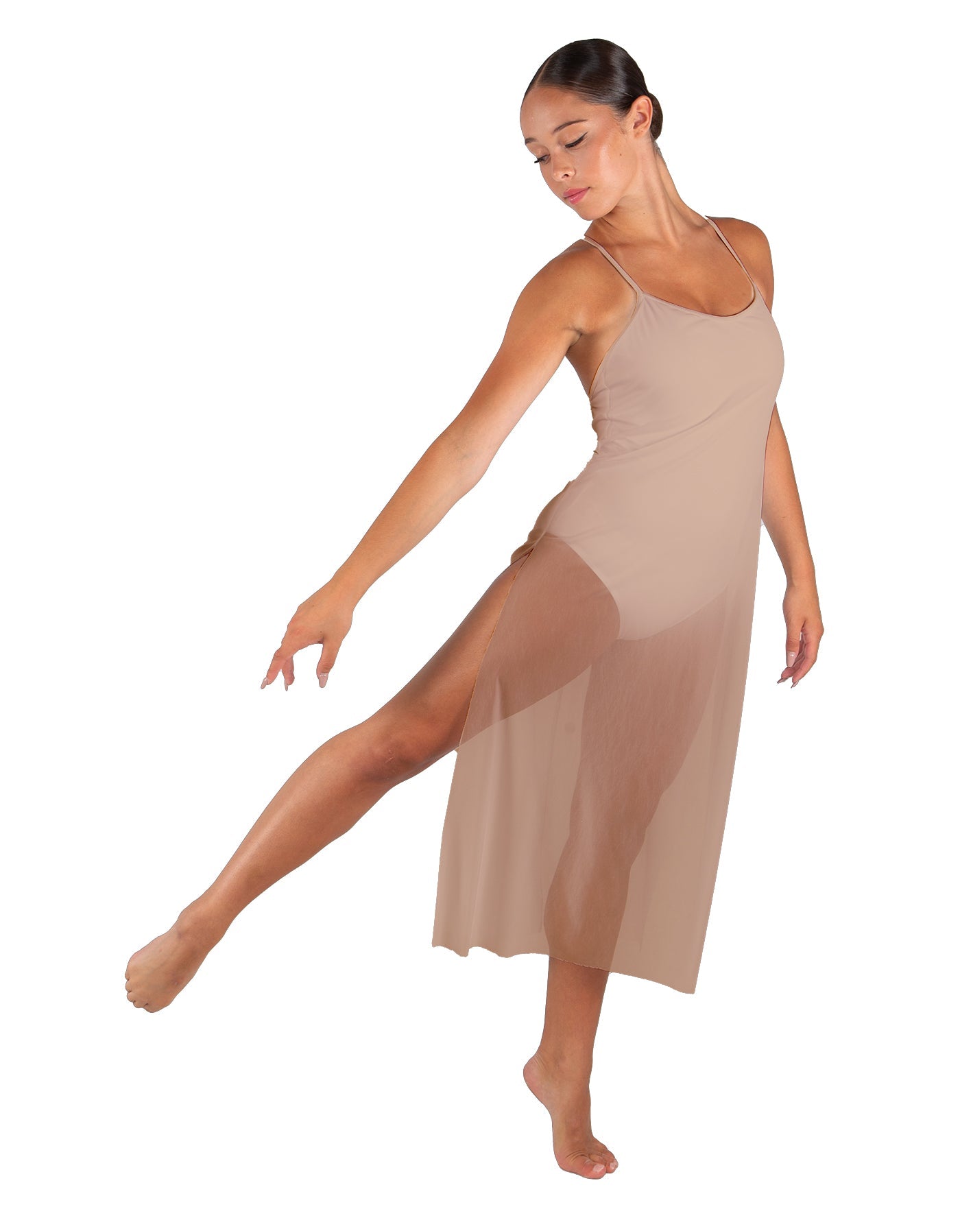 Solid Chiffon Long Panel Dress