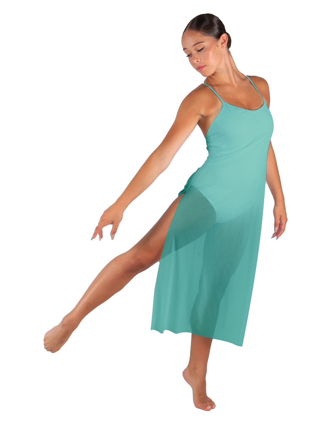 Solid Chiffon Long Panel Dress