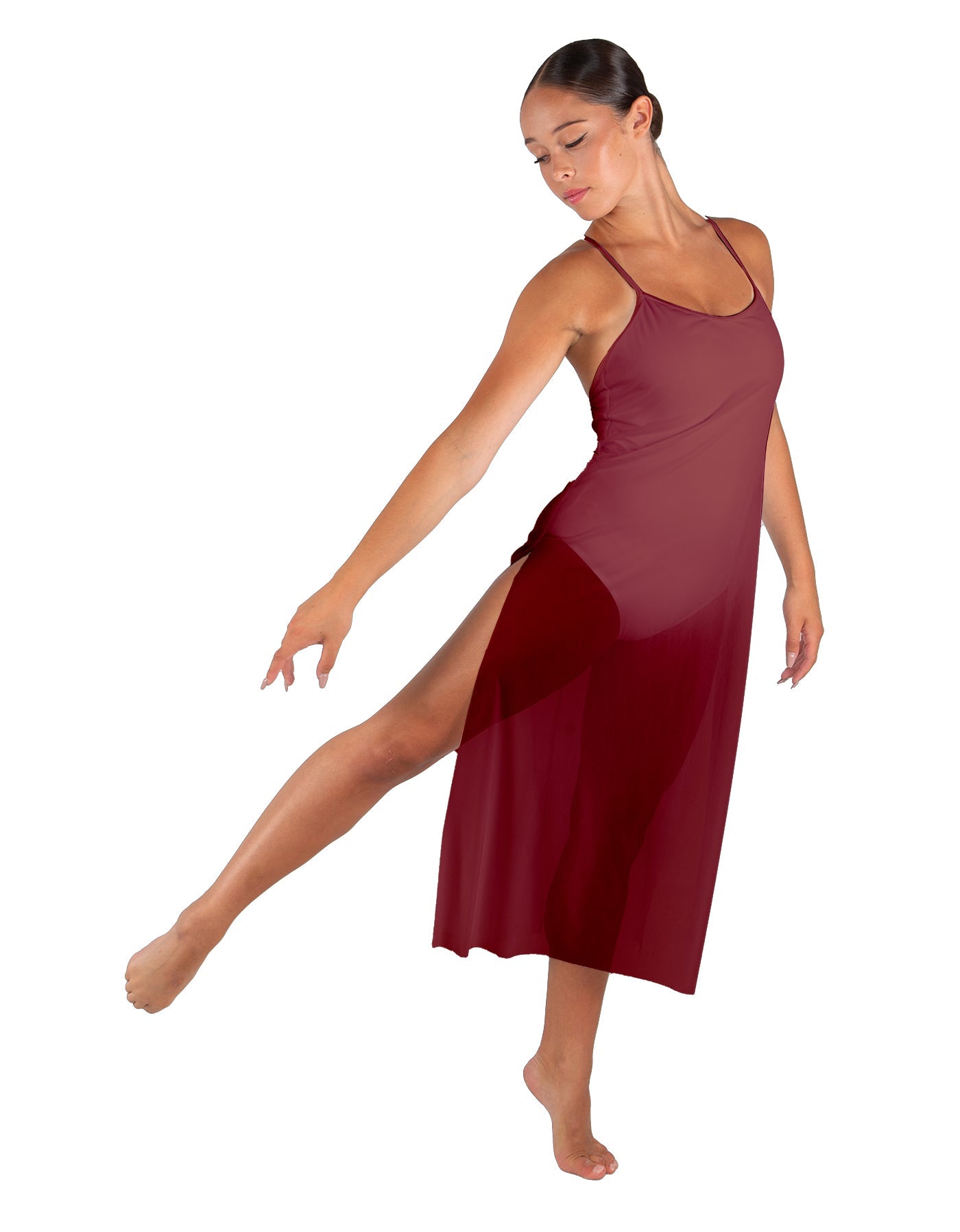 Solid Chiffon Long Panel Dress