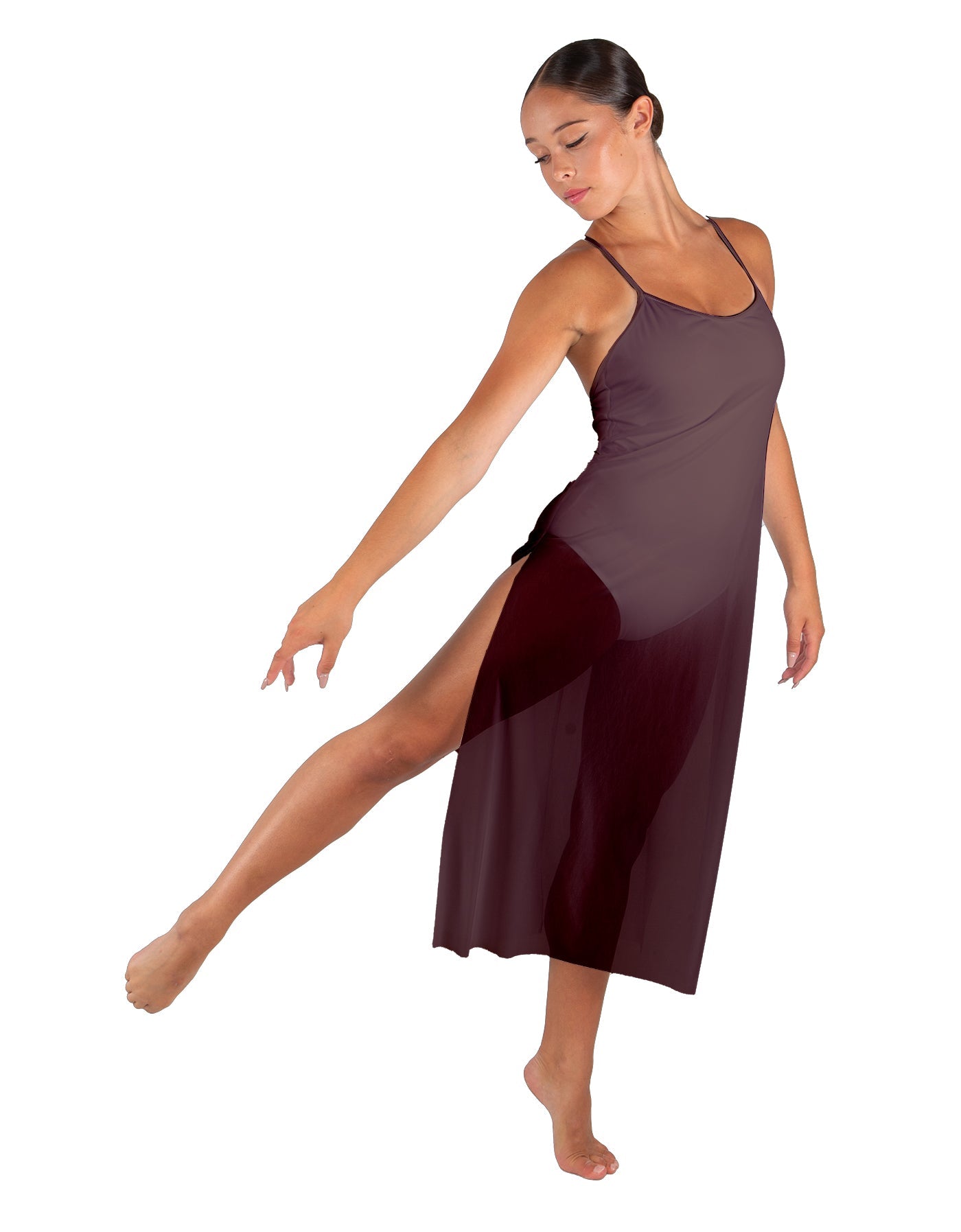Solid Chiffon Long Panel Dress