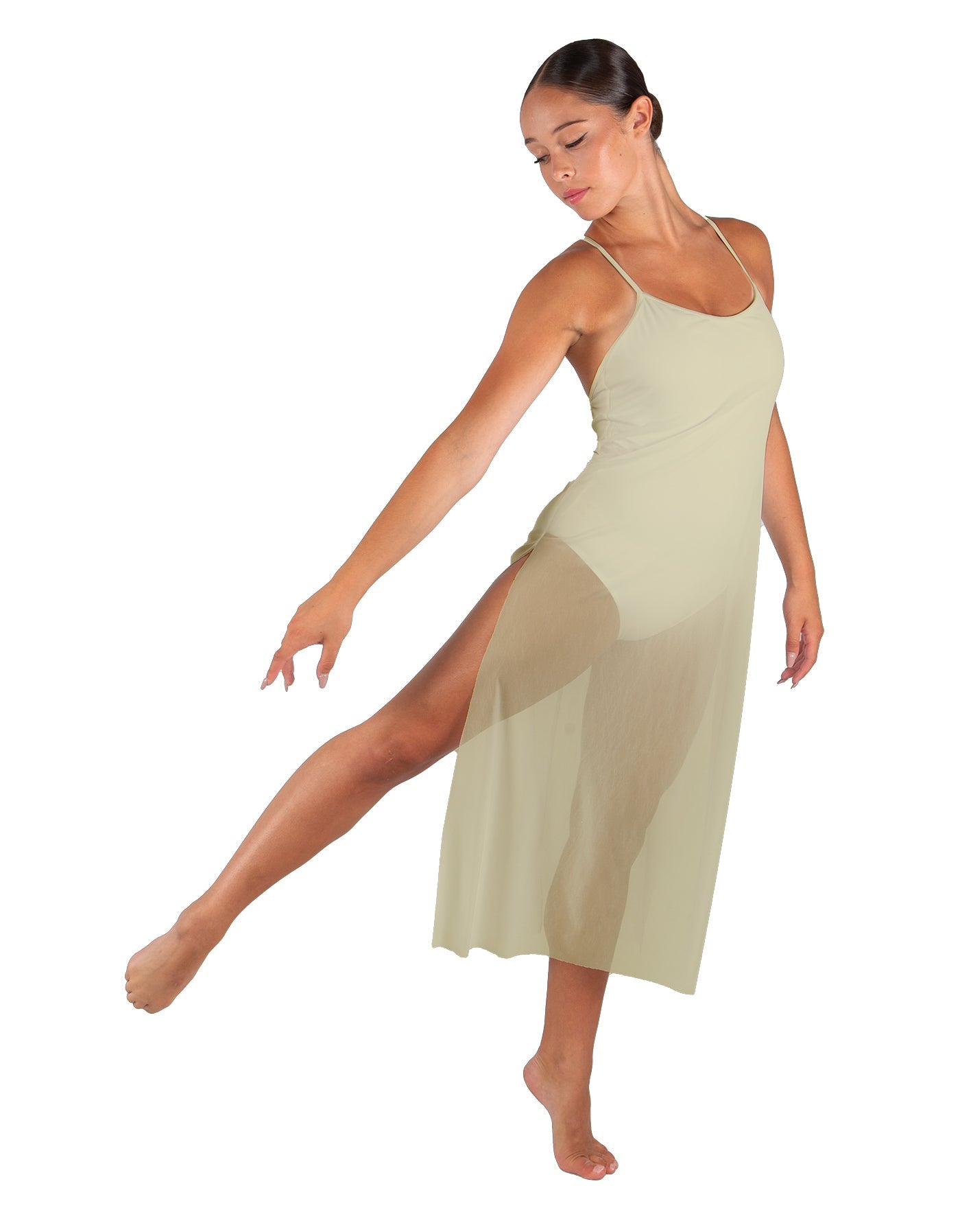 Solid Chiffon Long Panel Dress