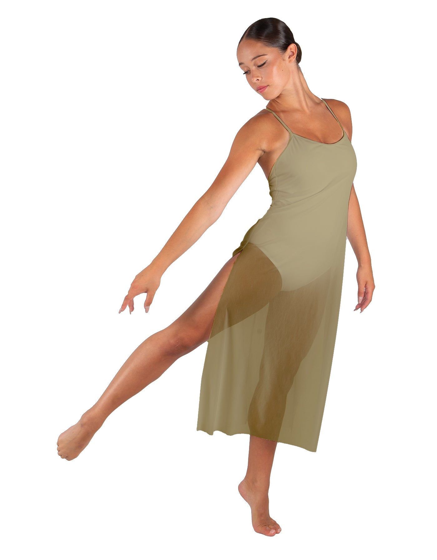 Solid Chiffon Long Panel Dress
