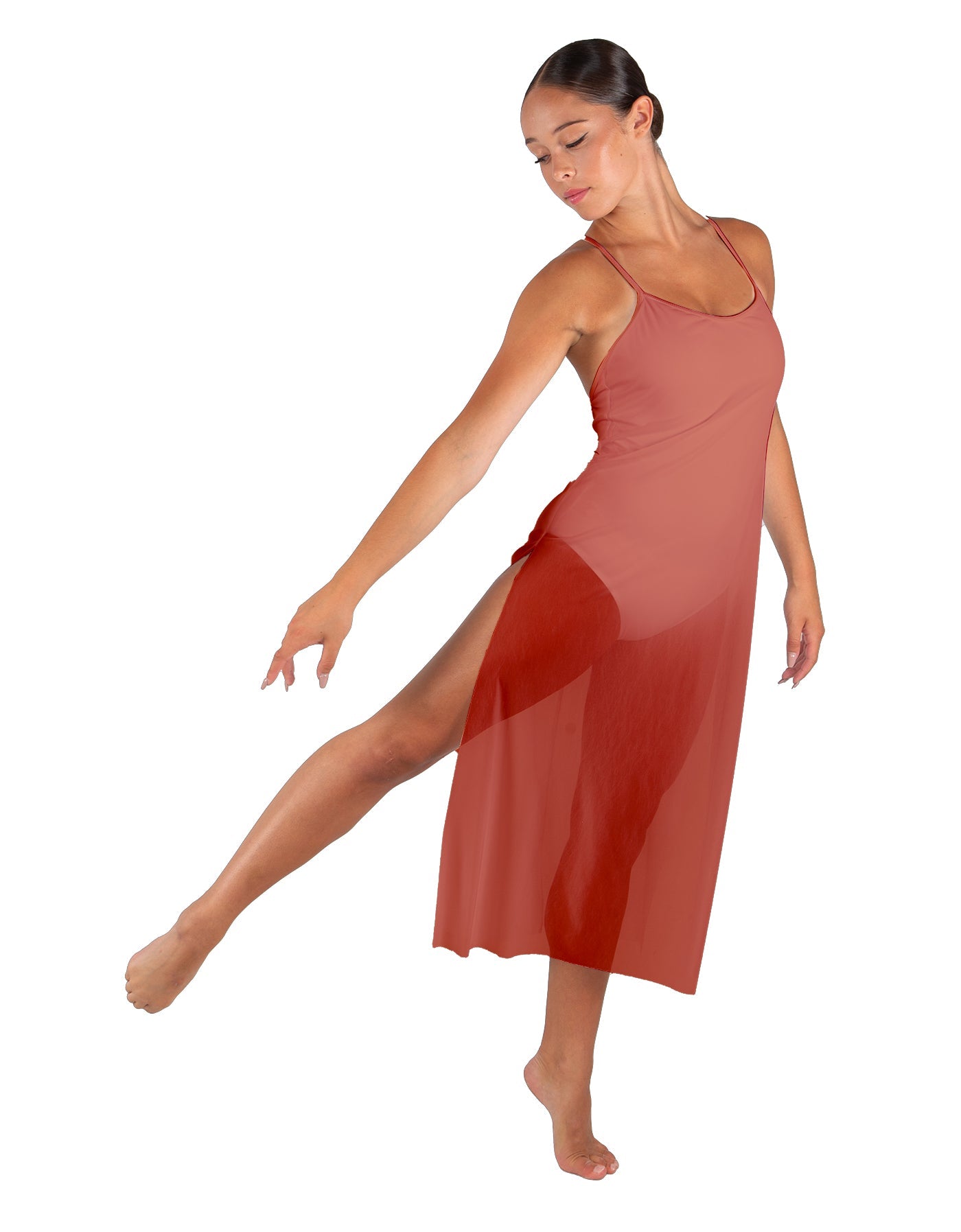 Solid Chiffon Long Panel Dress