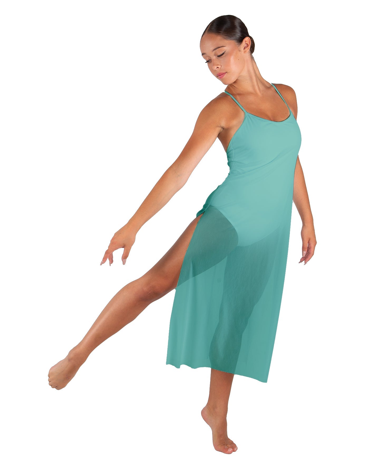 Solid Chiffon Long Panel Dress