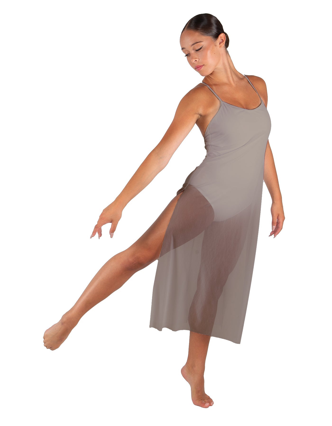 Solid Chiffon Long Panel Dress