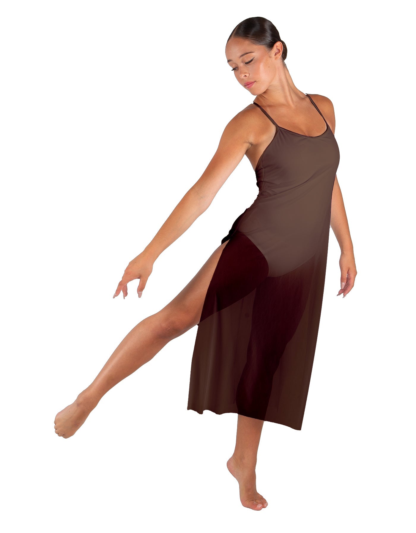 Solid Chiffon Long Panel Dress