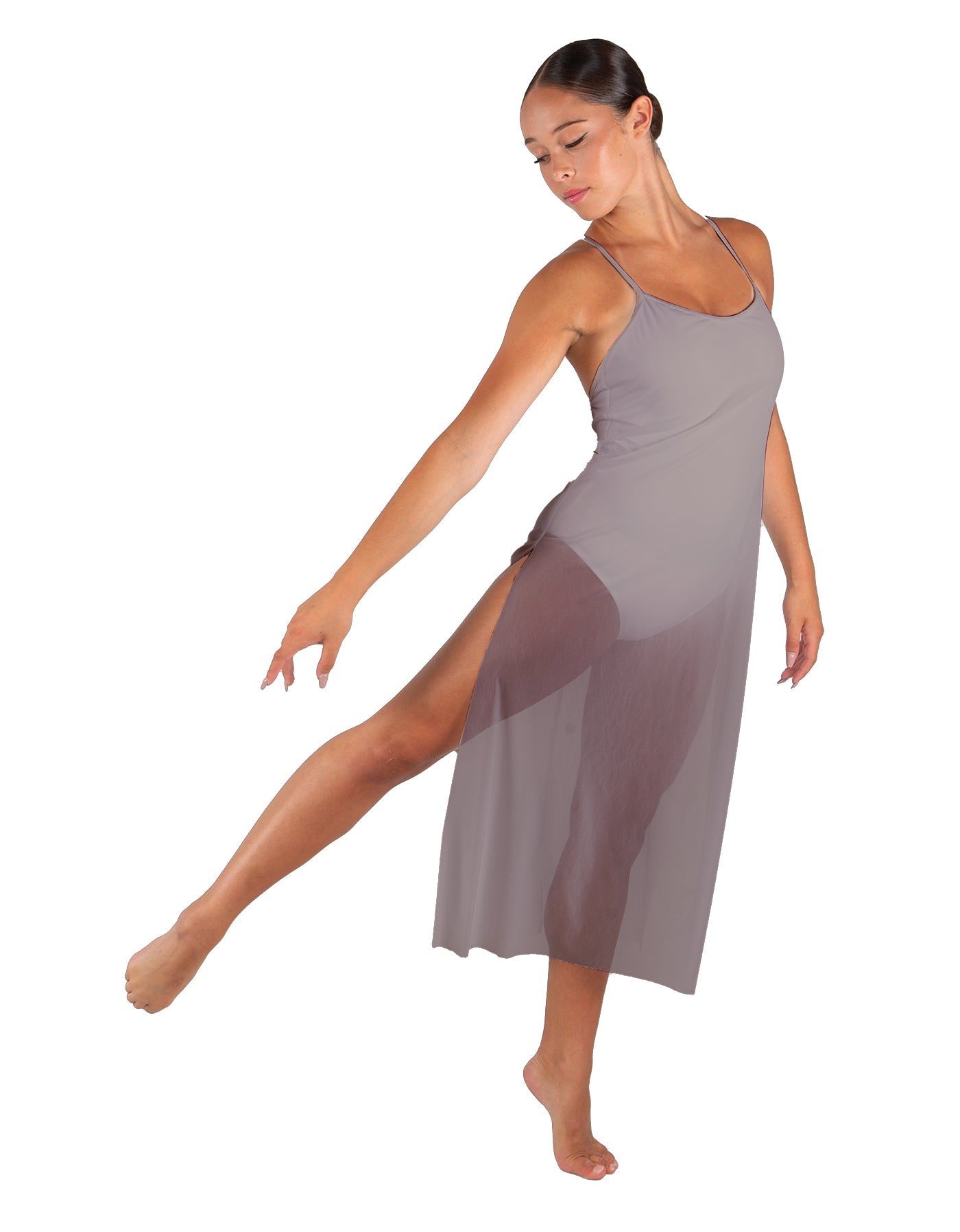 Solid Chiffon Long Panel Dress