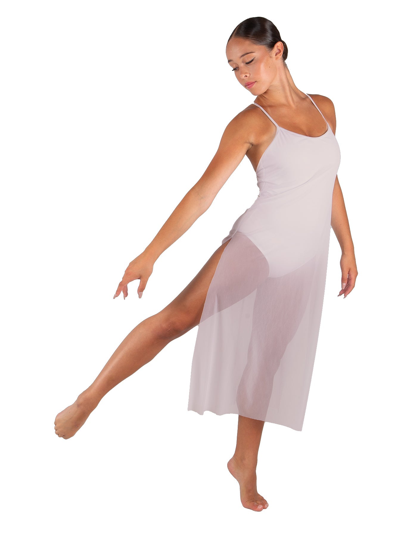 Solid Chiffon Long Panel Dress