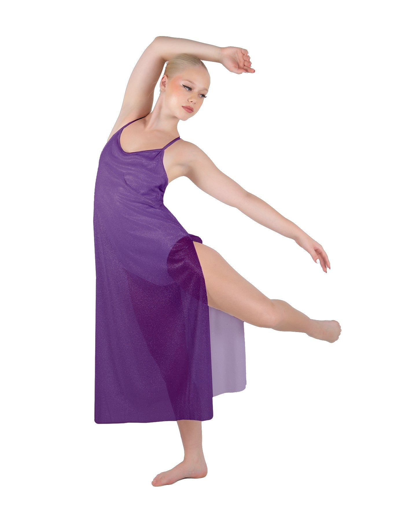 Solid Chiffon Long Panel Dress