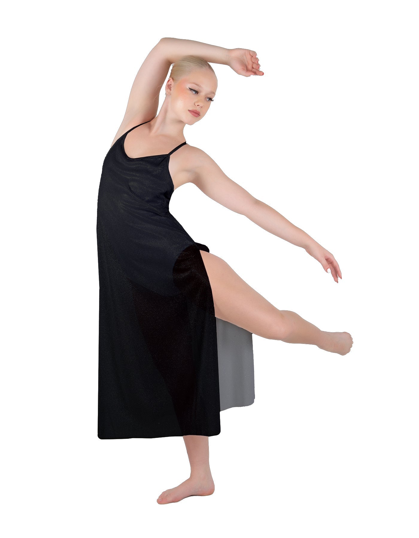 Solid Chiffon Long Panel Dress
