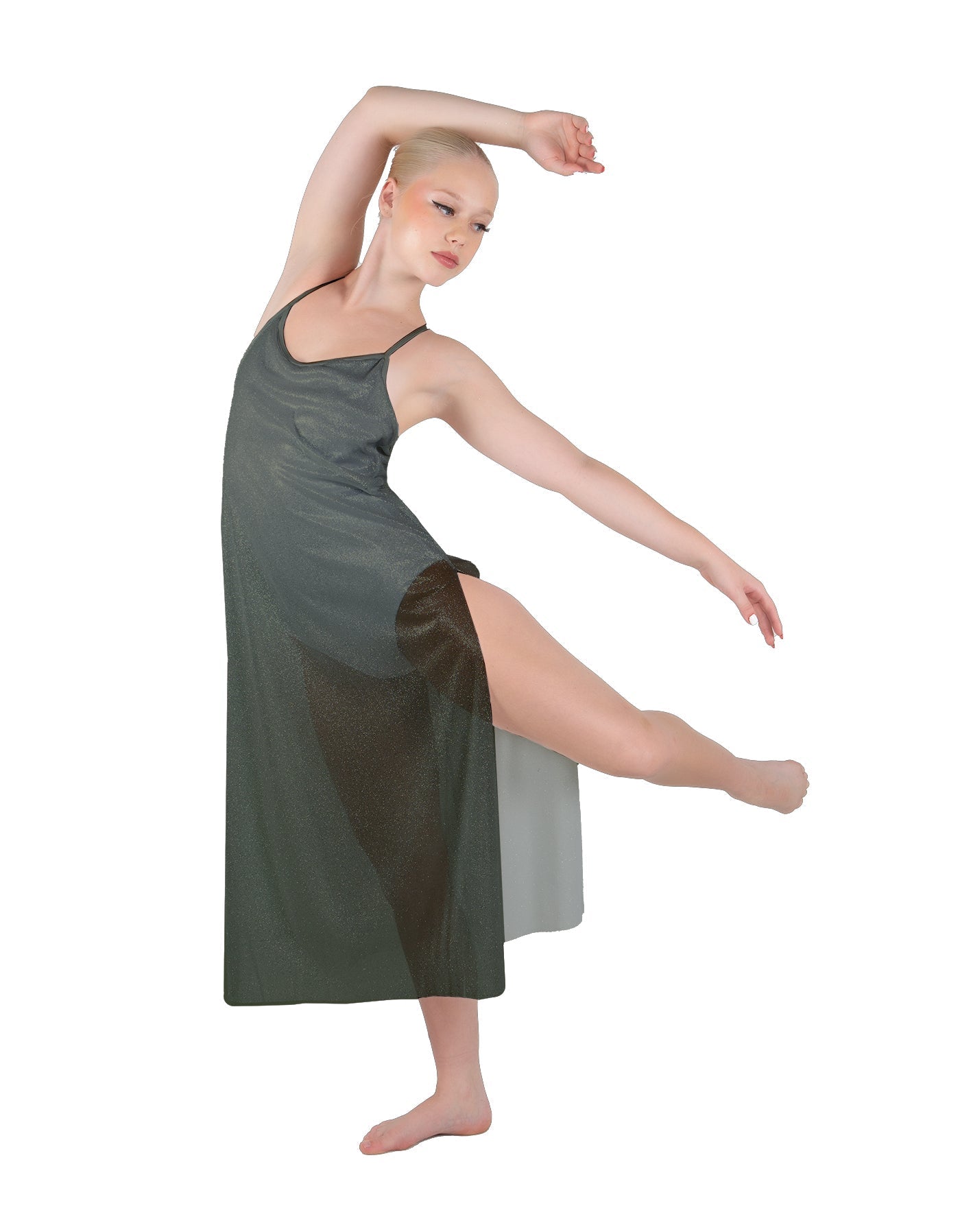 Solid Chiffon Long Panel Dress