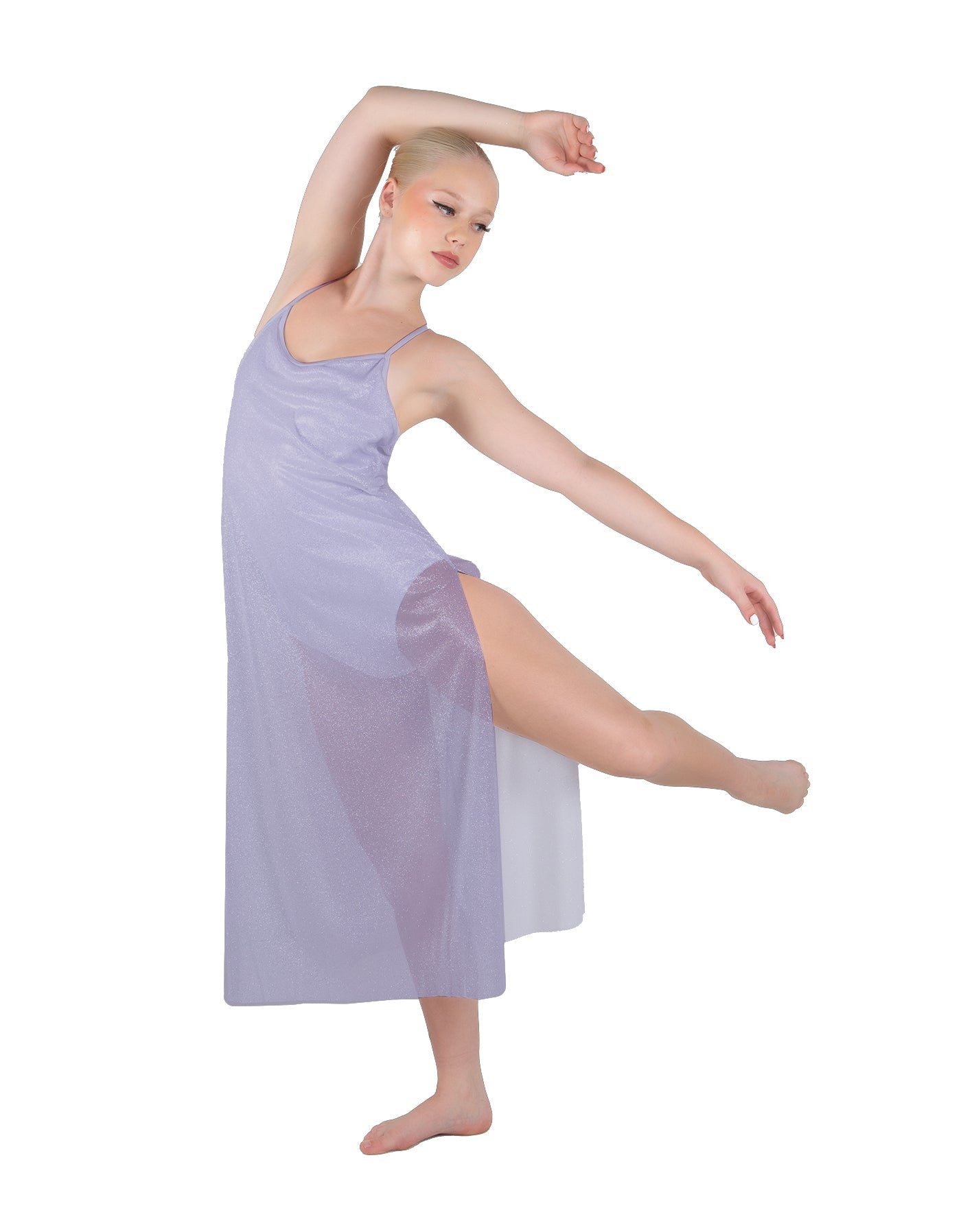 Solid Chiffon Long Panel Dress