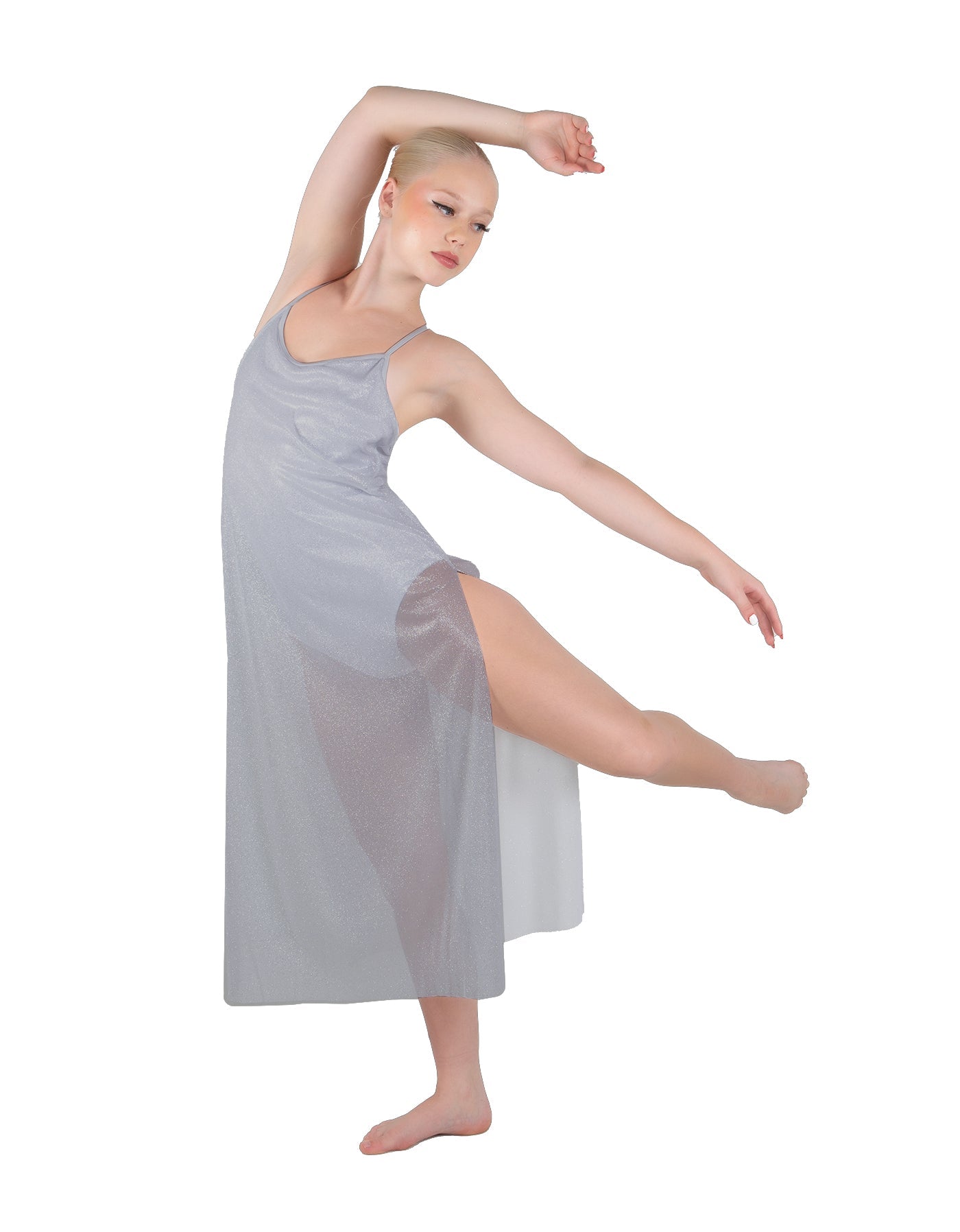Solid Chiffon Long Panel Dress