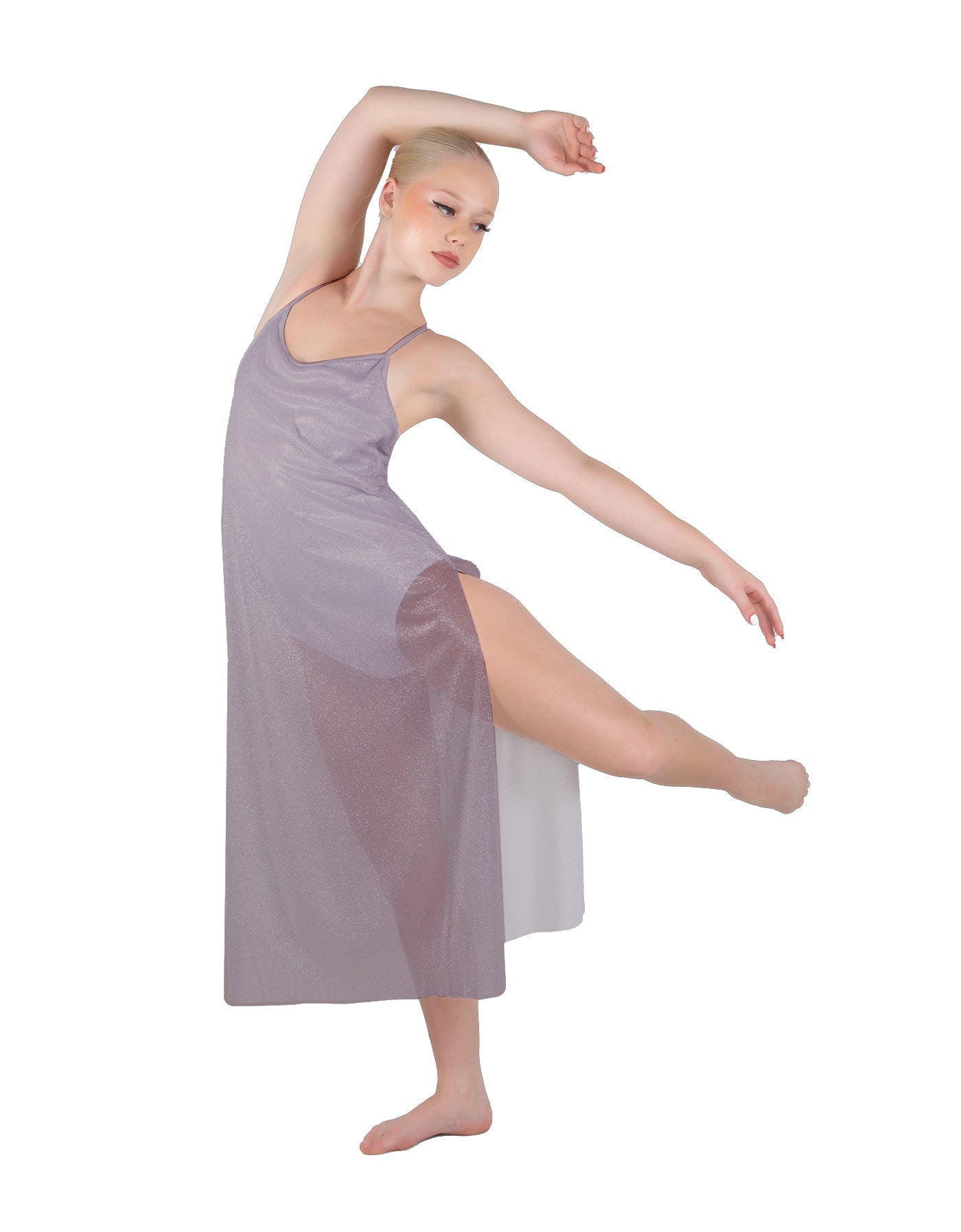 Solid Chiffon Long Panel Dress