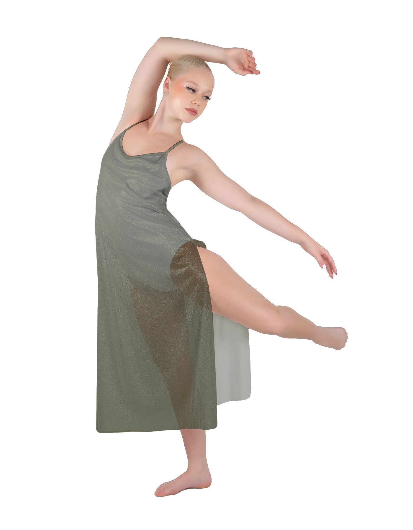 Solid Chiffon Long Panel Dress