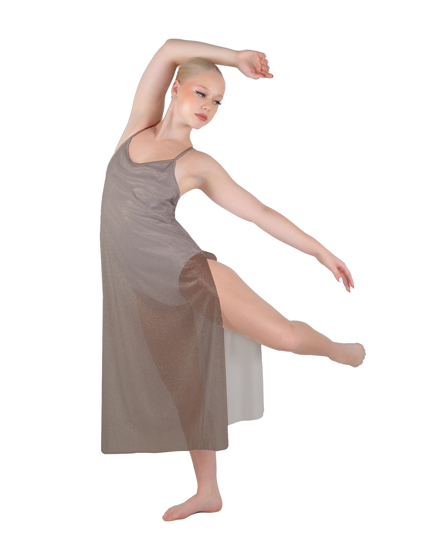 Solid Chiffon Long Panel Dress