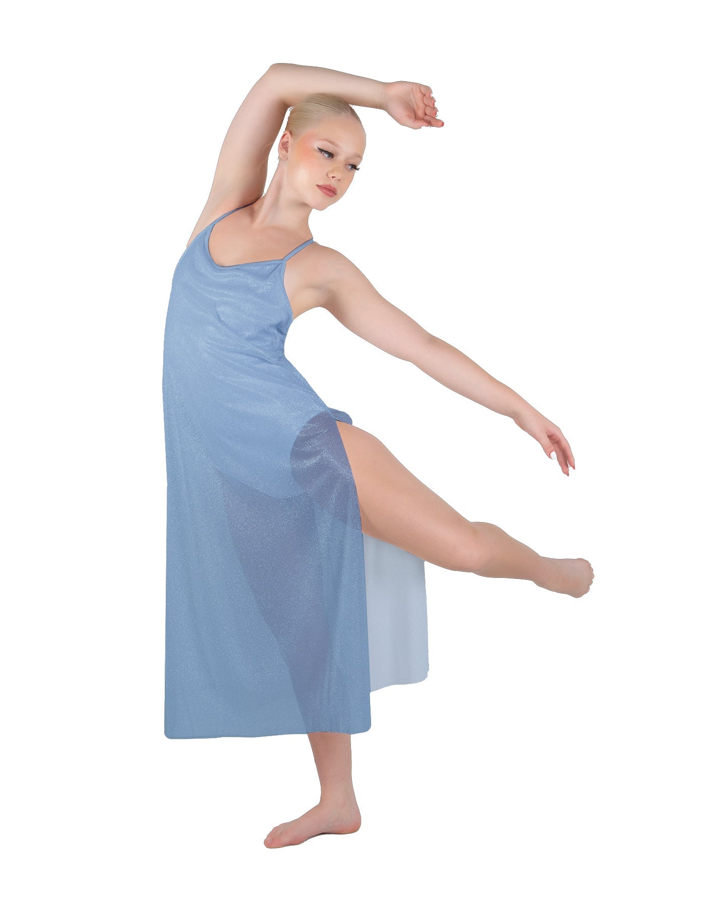 Solid Chiffon Long Panel Dress