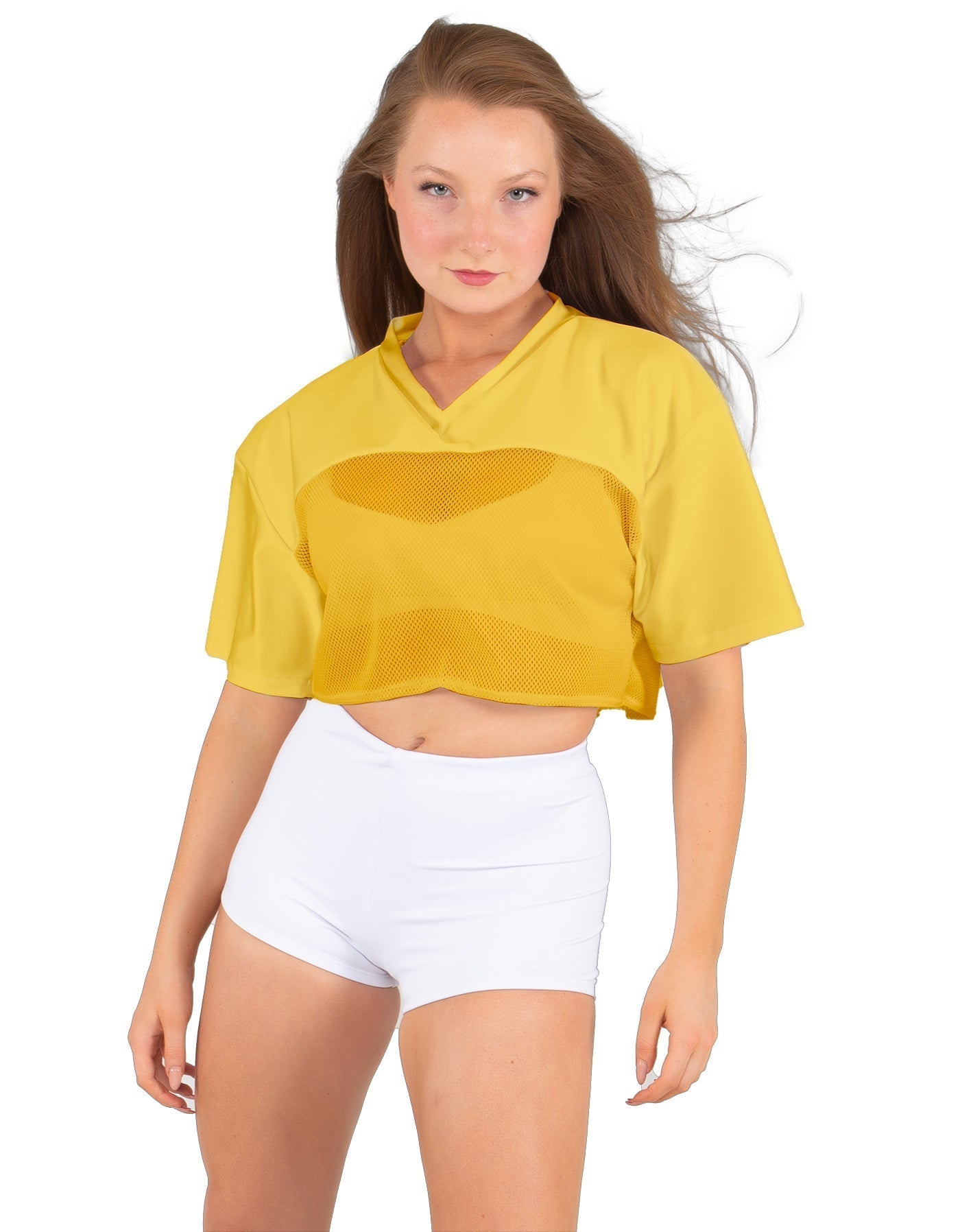 Lycra and Sport Mesh Squad Goal Yoke Tee