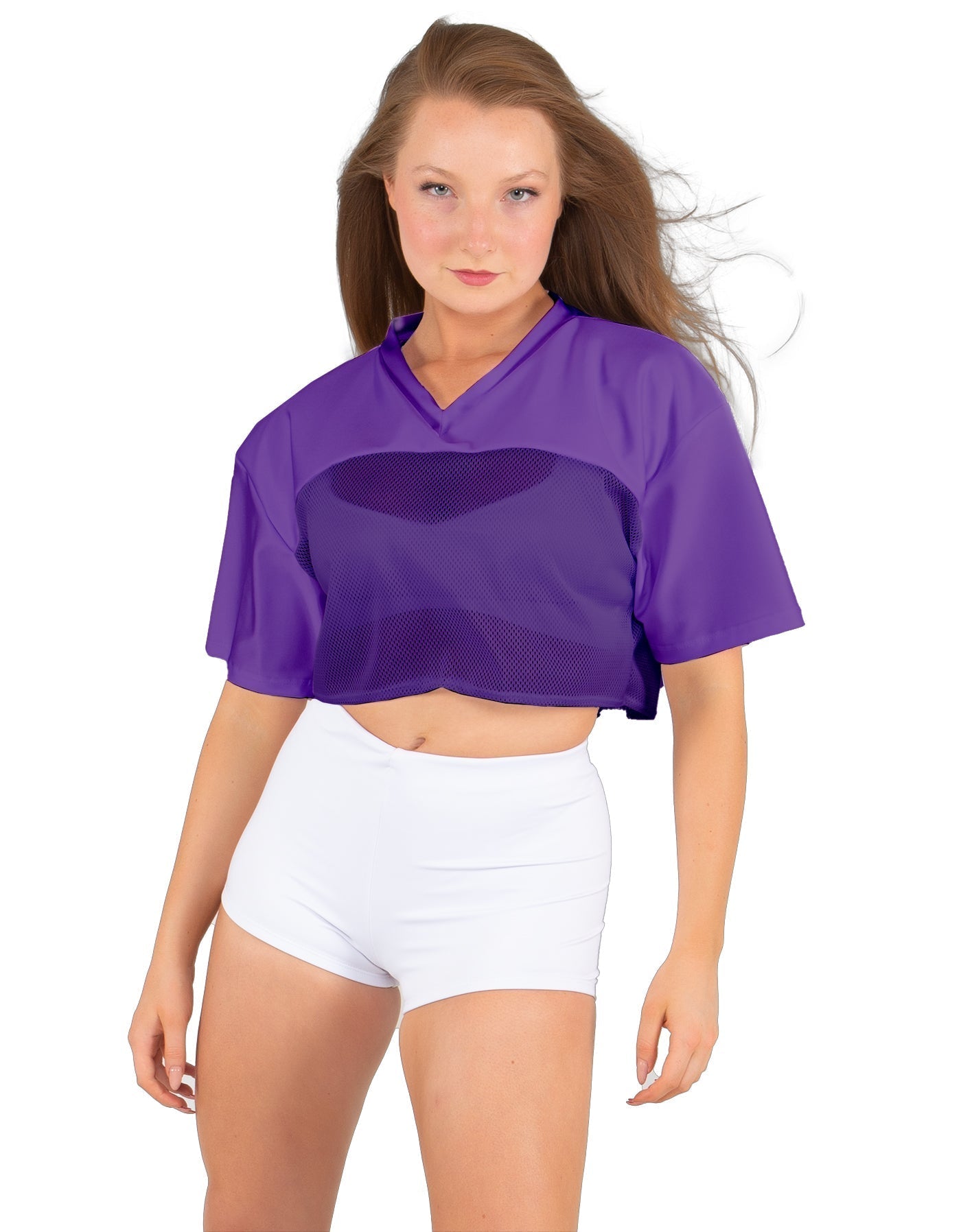 Lycra and Sport Mesh Squad Goal Yoke Tee
