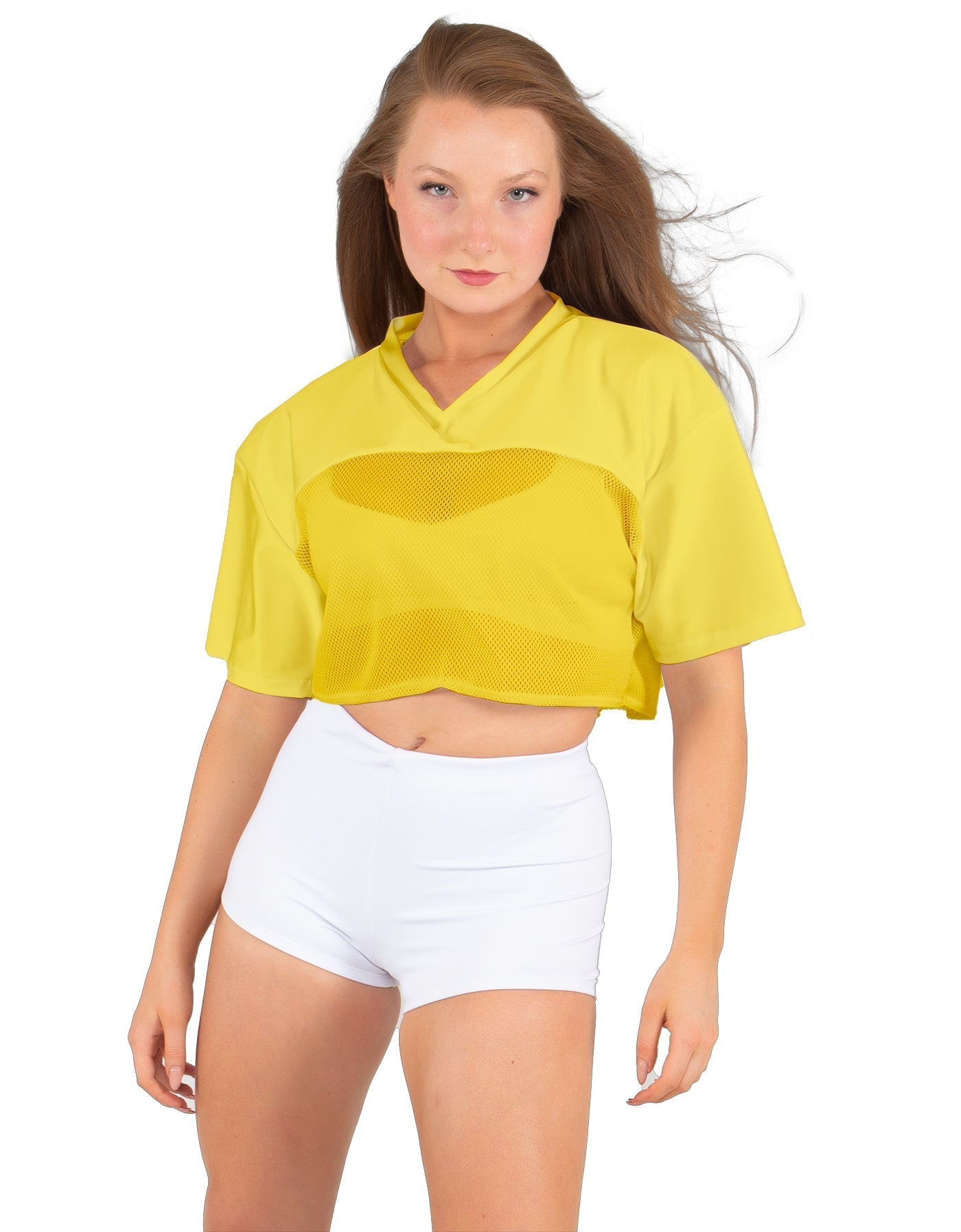 Lycra and Sport Mesh Squad Goal Yoke Tee