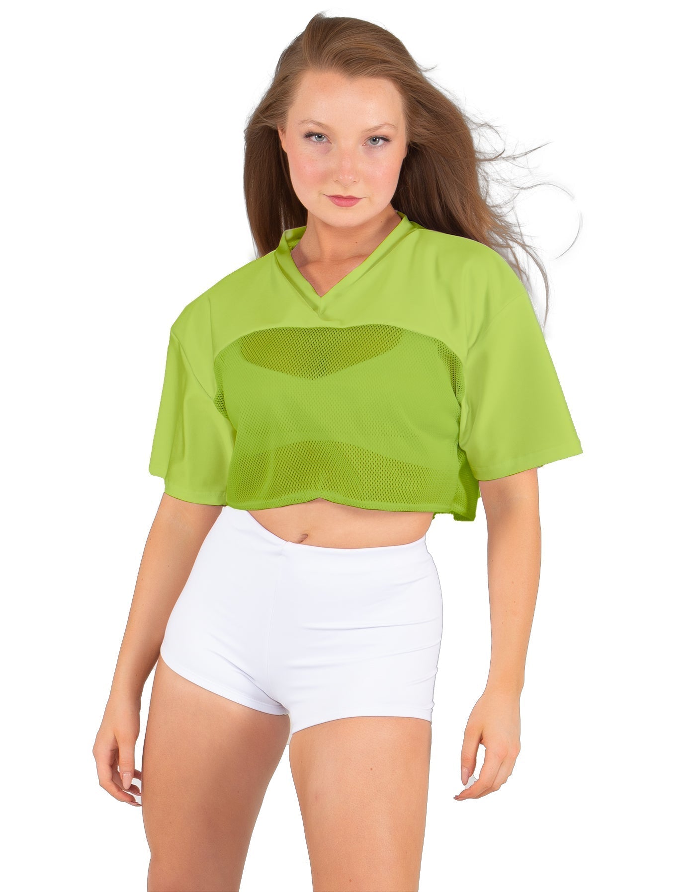 Lycra and Sport Mesh Squad Goal Yoke Tee