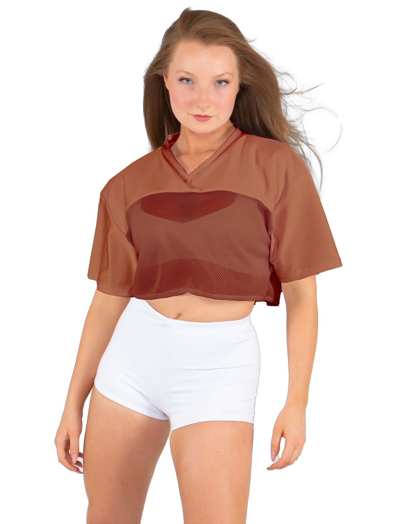 Lycra and Sport Mesh Squad Goal Yoke Tee