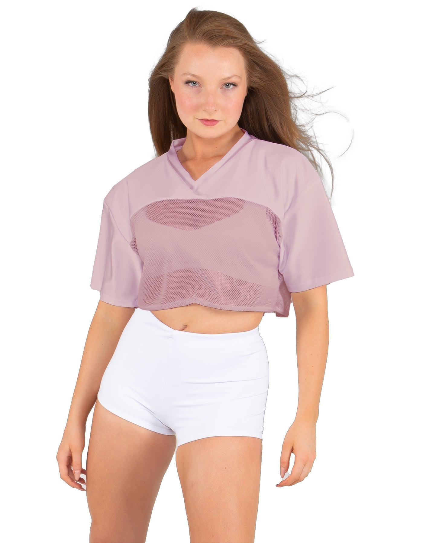 Lycra and Sport Mesh Squad Goal Yoke Tee