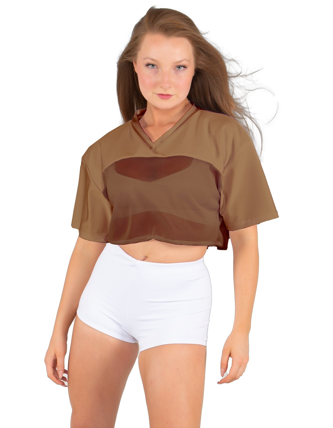 Lycra and Sport Mesh Squad Goal Yoke Tee