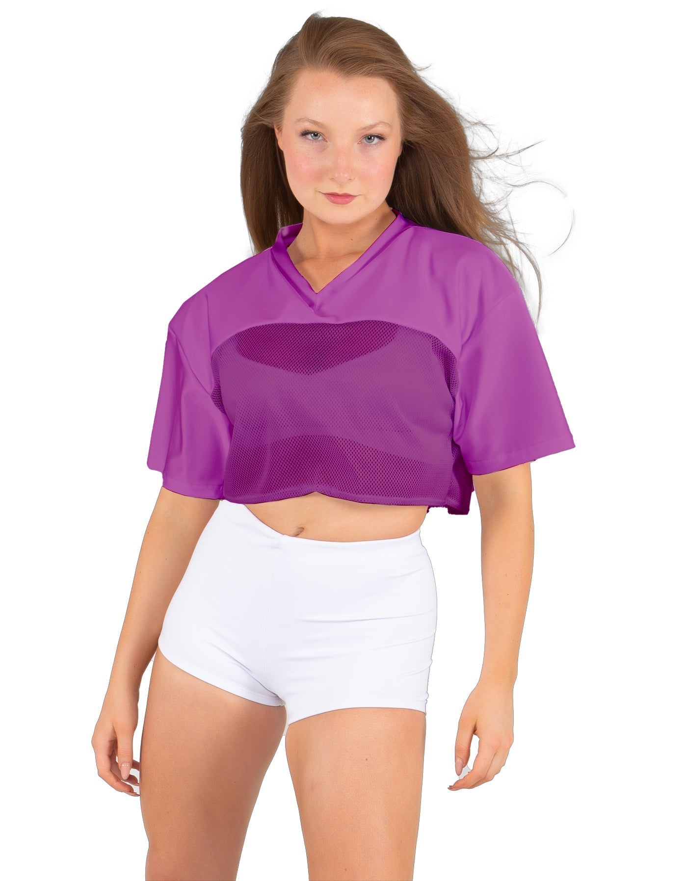 Lycra and Sport Mesh Squad Goal Yoke Tee