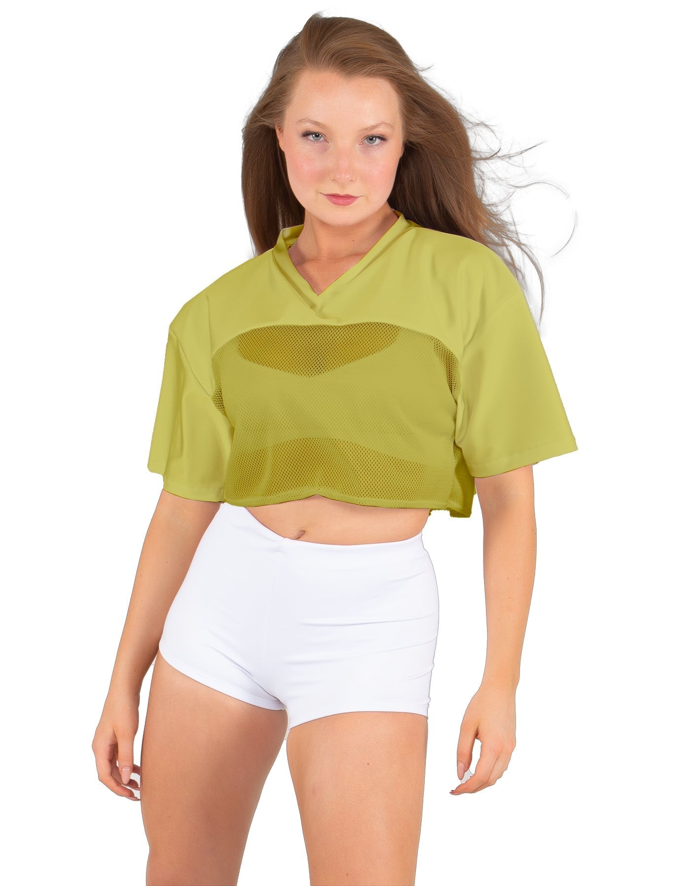 Lycra and Sport Mesh Squad Goal Yoke Tee