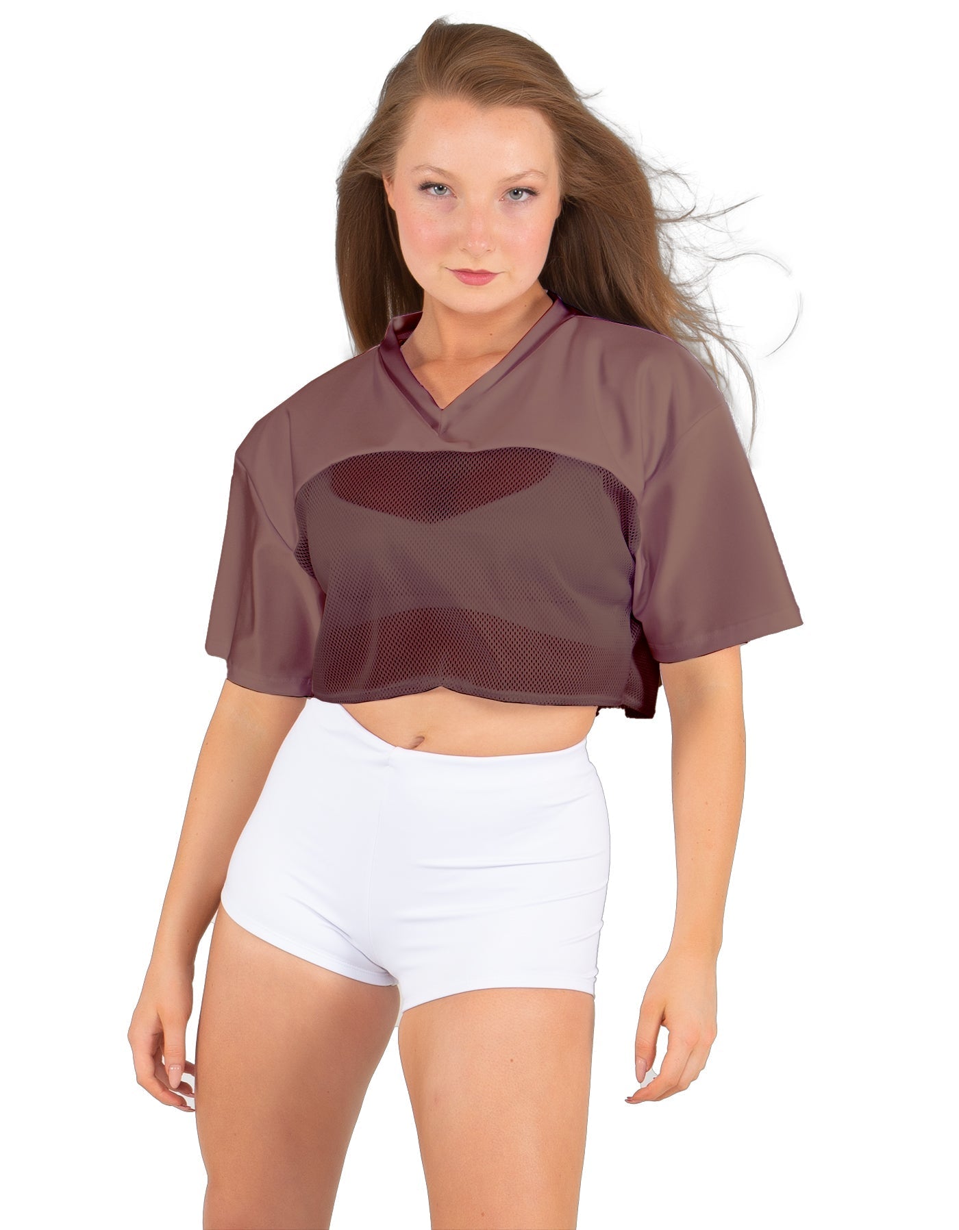 Lycra and Sport Mesh Squad Goal Yoke Tee