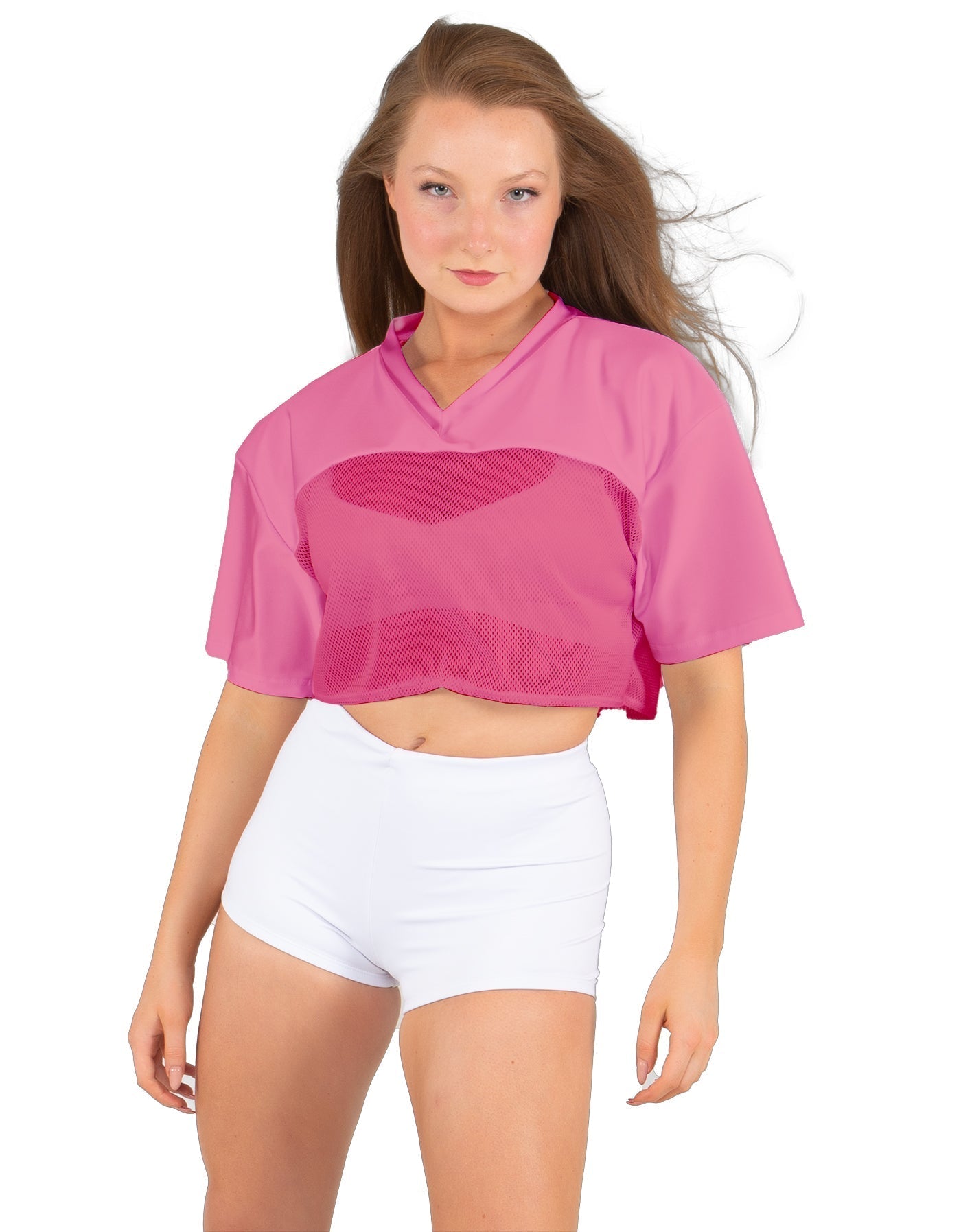 Lycra and Sport Mesh Squad Goal Yoke Tee