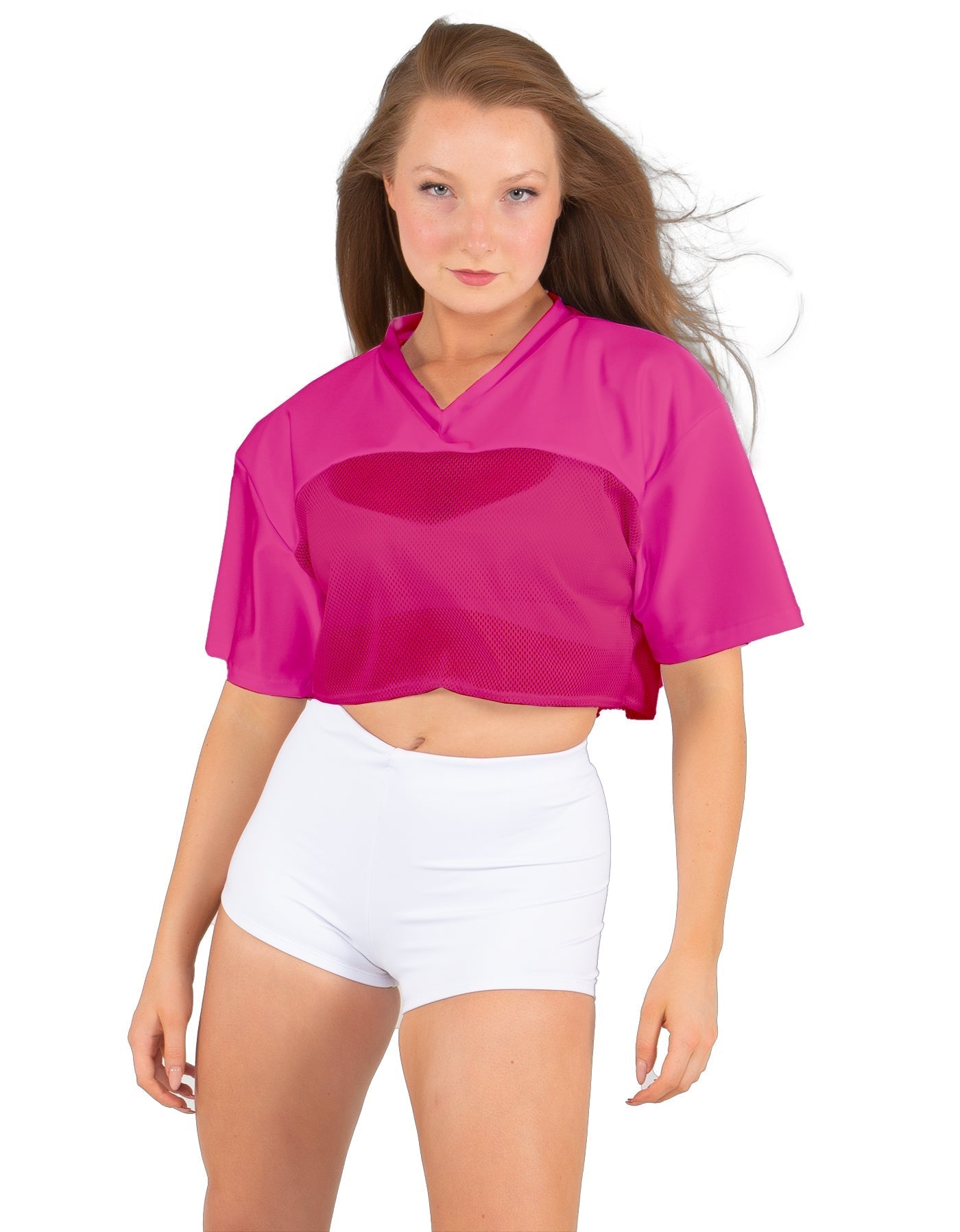 Lycra and Sport Mesh Squad Goal Yoke Tee
