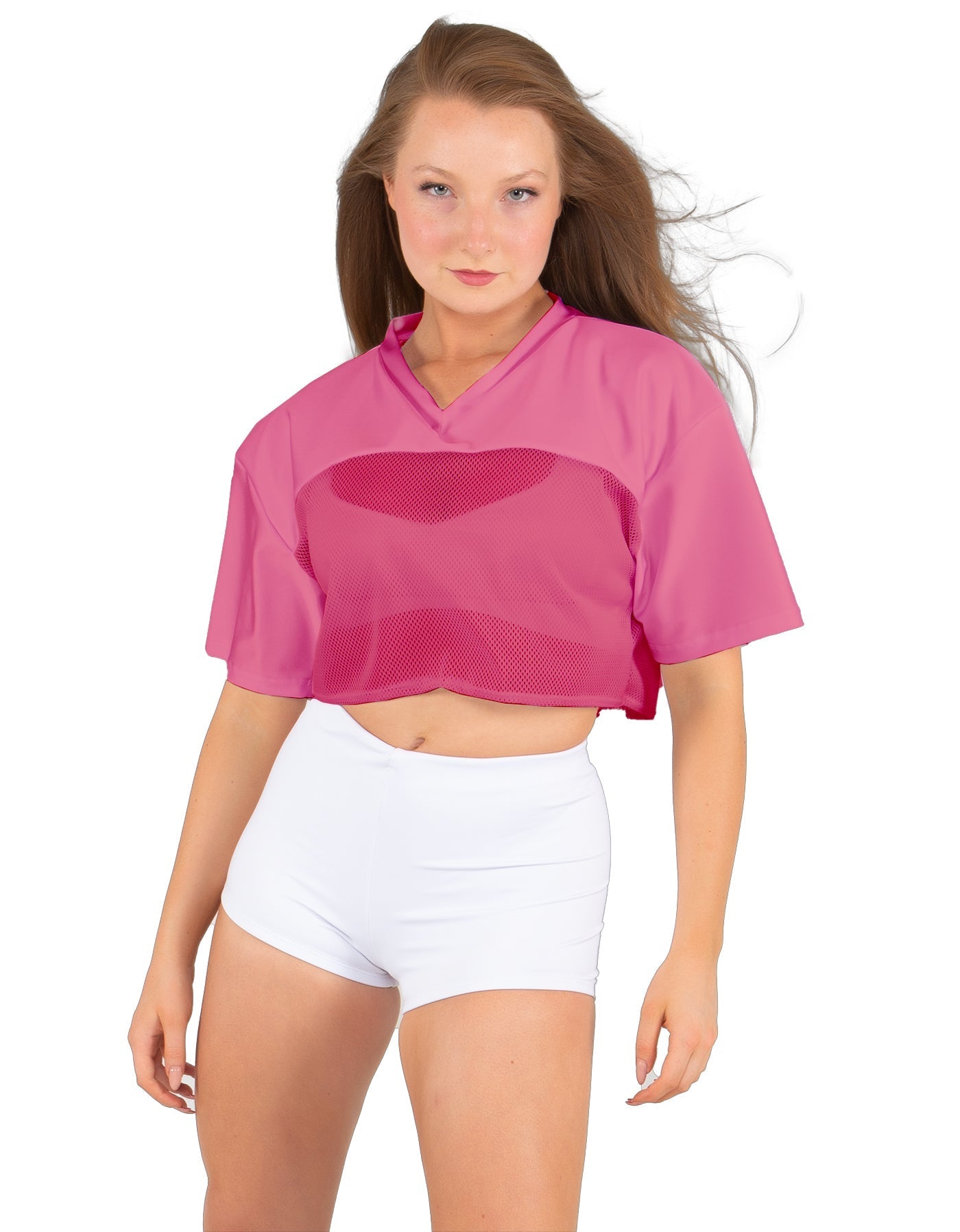 Lycra and Sport Mesh Squad Goal Yoke Tee