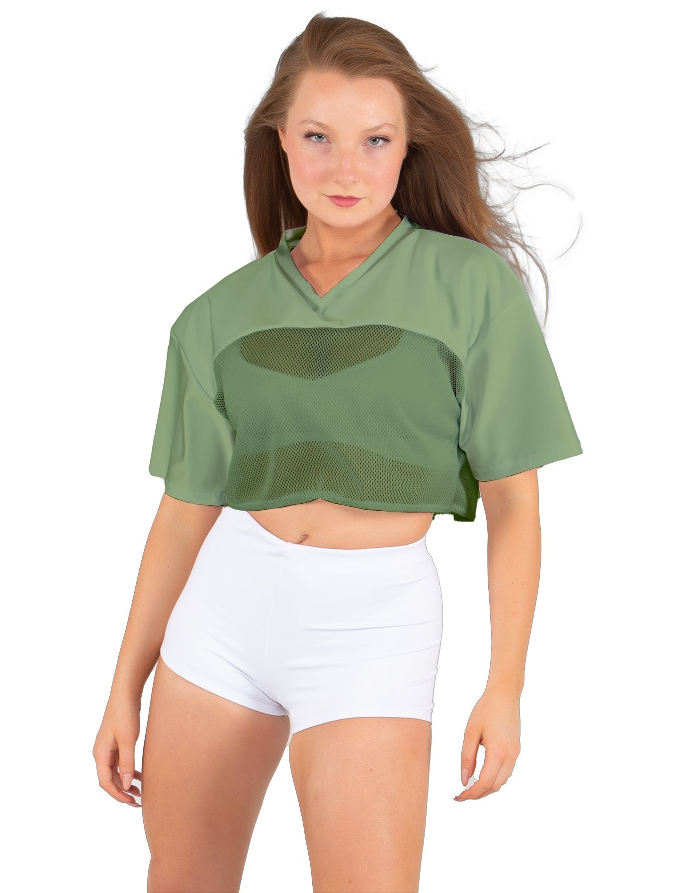 Lycra and Sport Mesh Squad Goal Yoke Tee