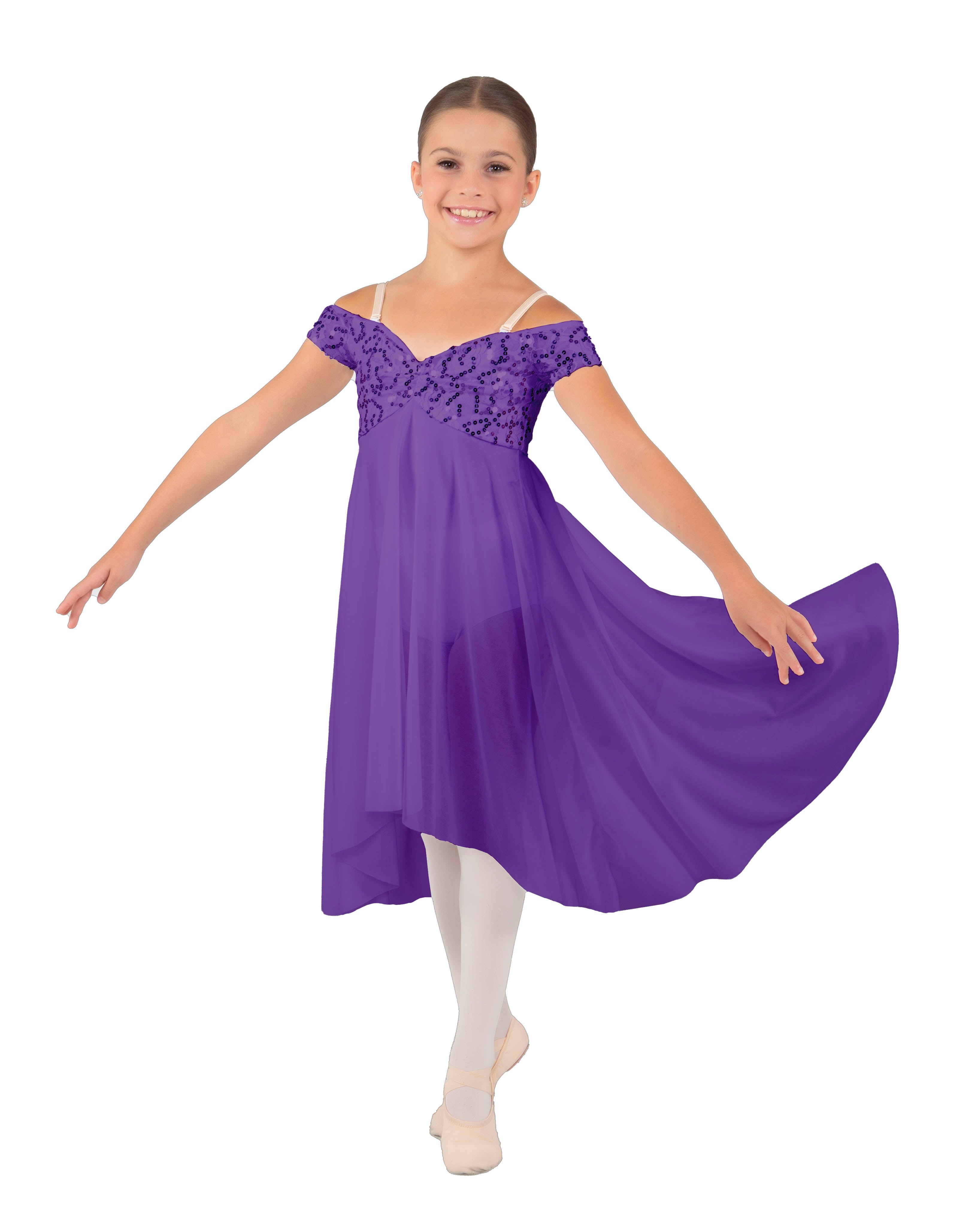 Solid Sequin Lace and Chiffon Propriety Dress