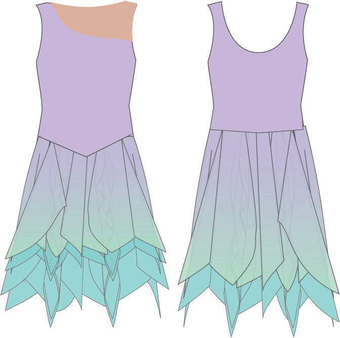 Custom Palmer High School Fairy Tank Dress with Double Layer High Low Hankie Skirt
