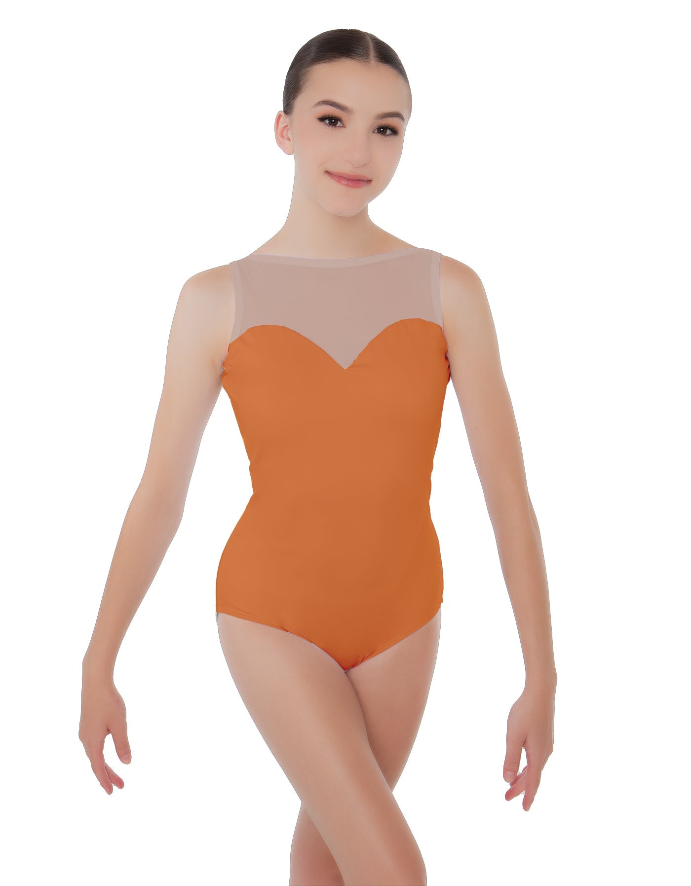 Solid Lycra Mesh Sweetheart Leotard