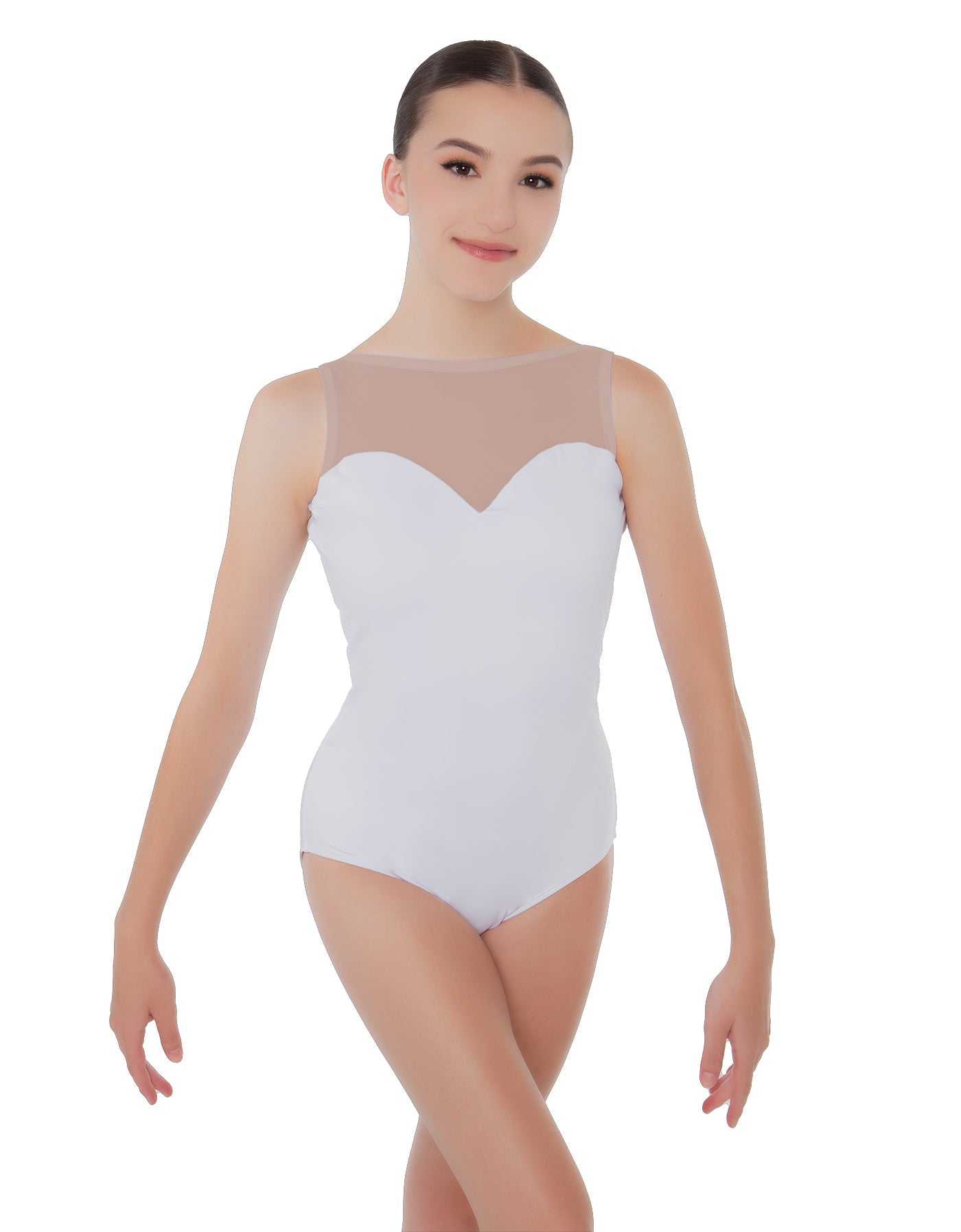 Solid Lycra Mesh Sweetheart Leotard