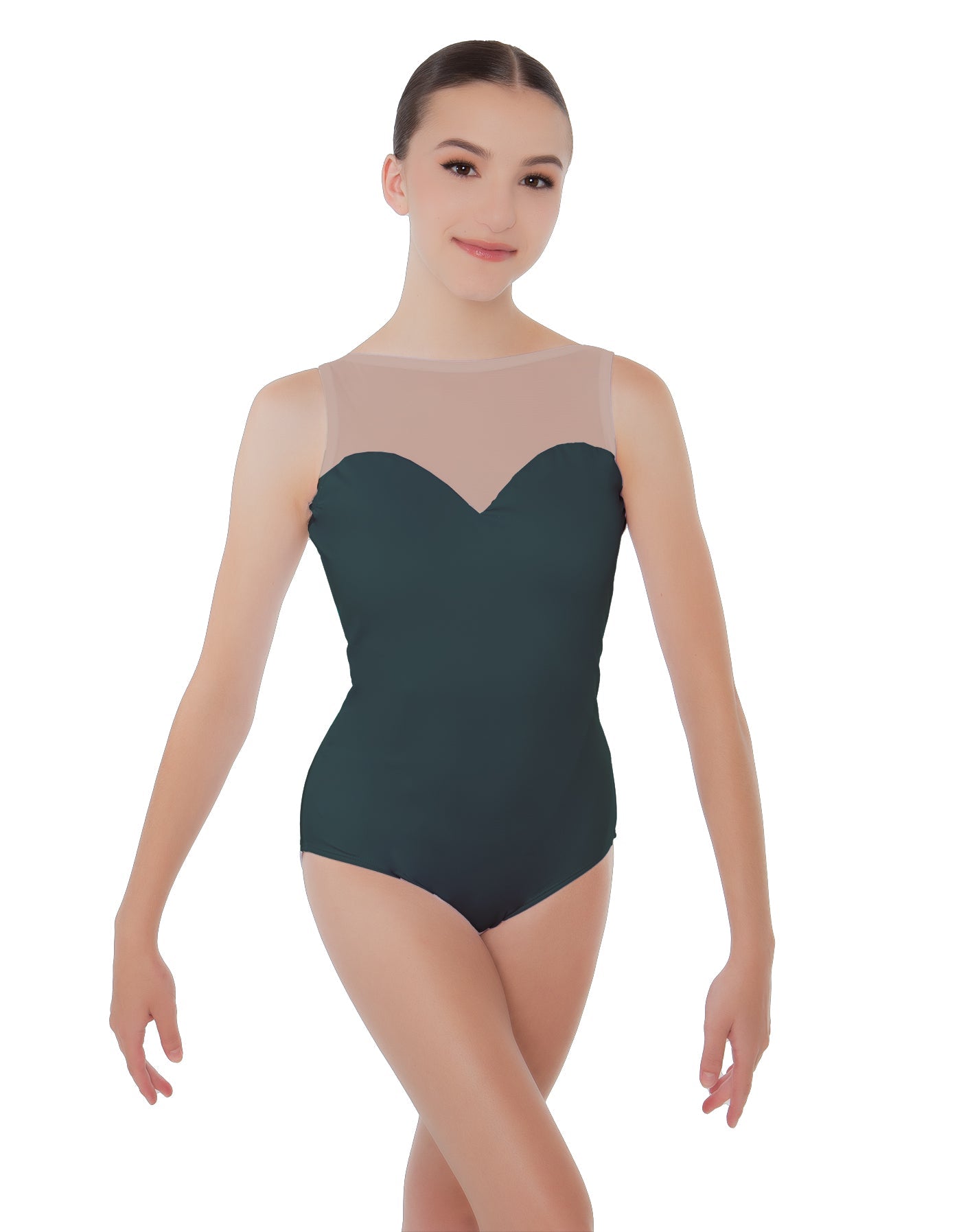 Solid Lycra Mesh Sweetheart Leotard